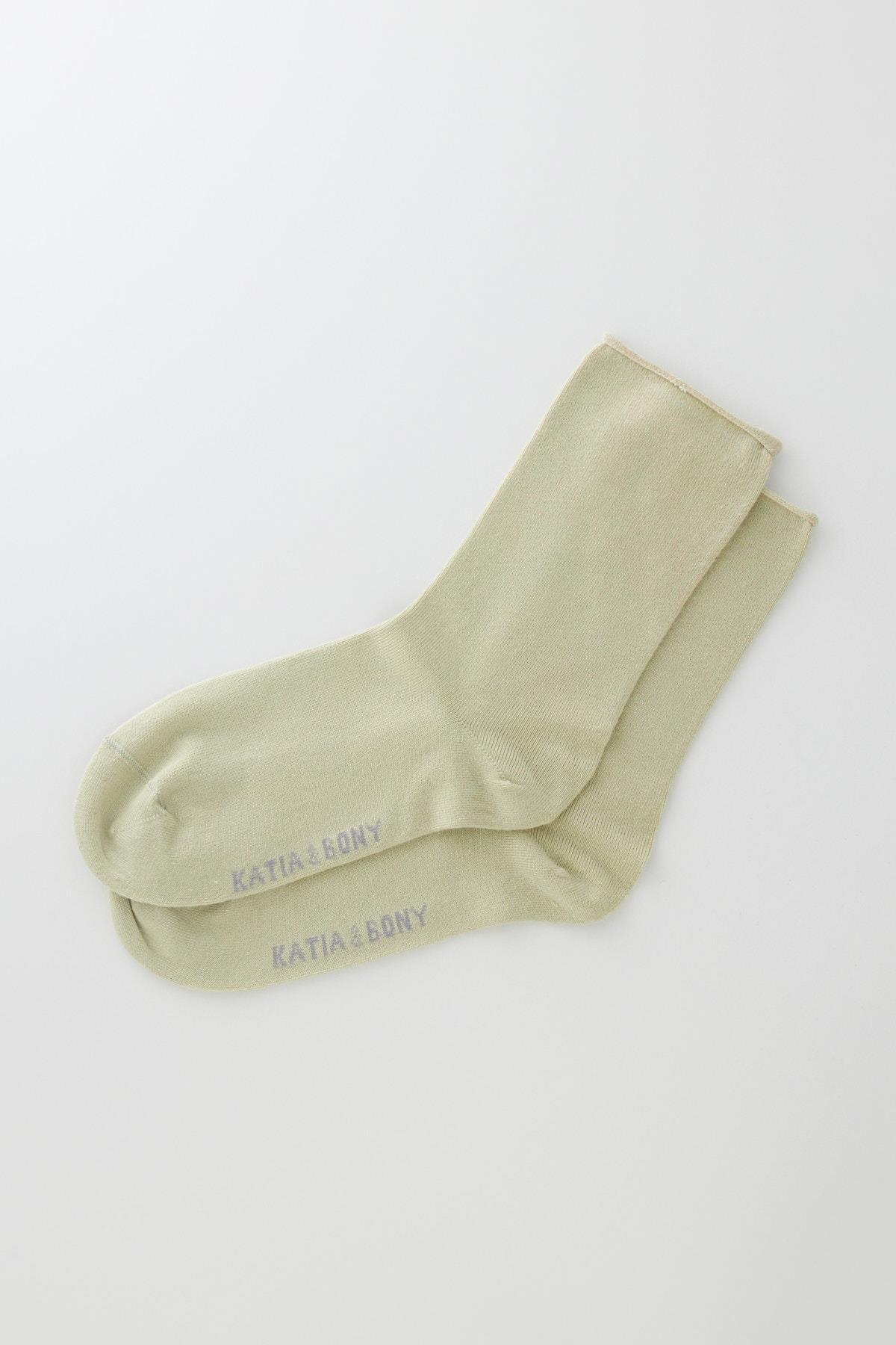 12401G2069 LASTİKSİZ MODAL KADIN ÇORAP Yeşil