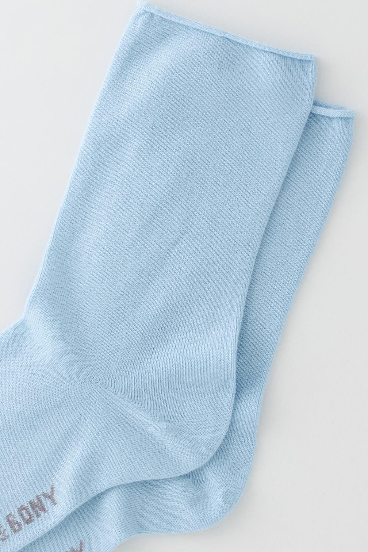 Womens Light Blue Non-Elastics Modal Fabric Thin Socket Socks