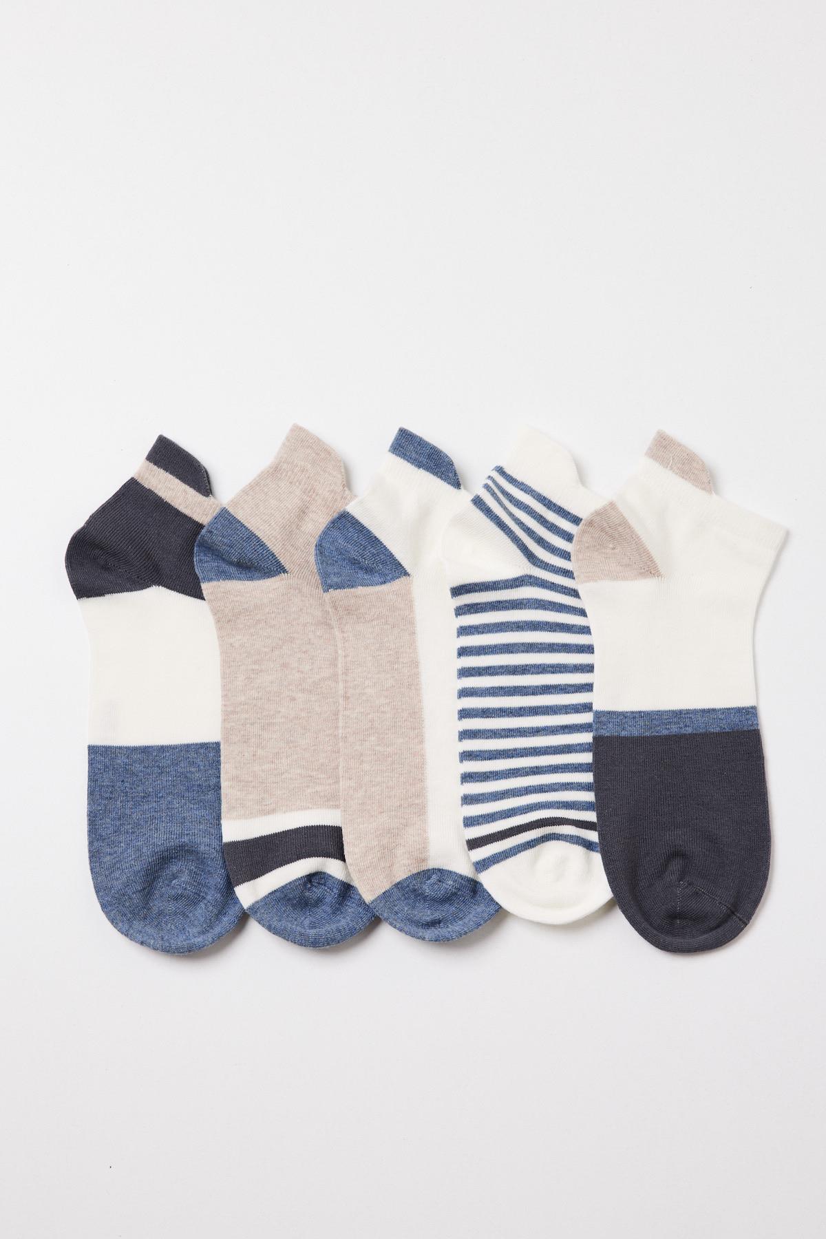 Mens 5-Piece Pack Step Socks Multi-Color