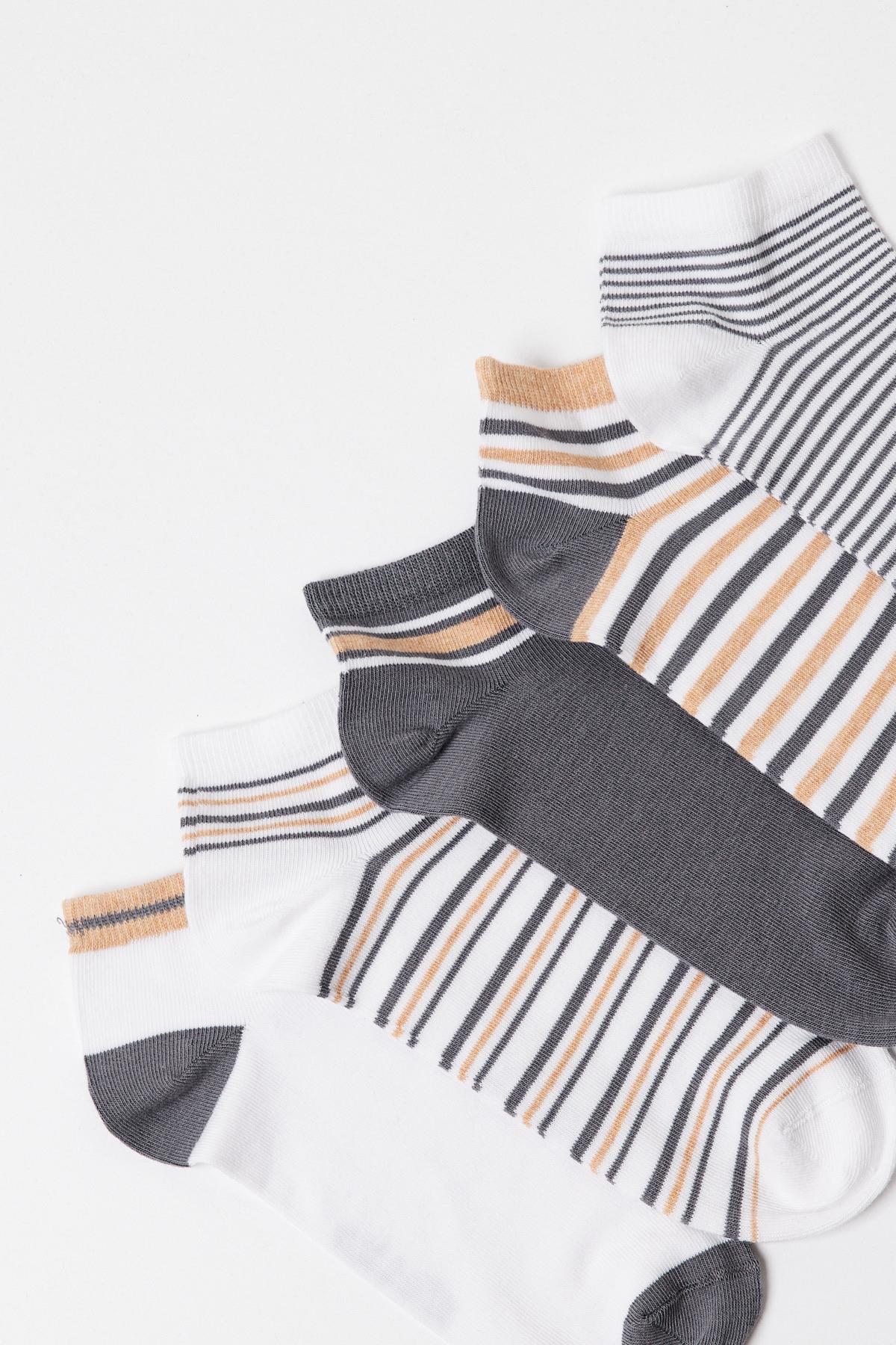Mens Striped 5-Pack Step Socks