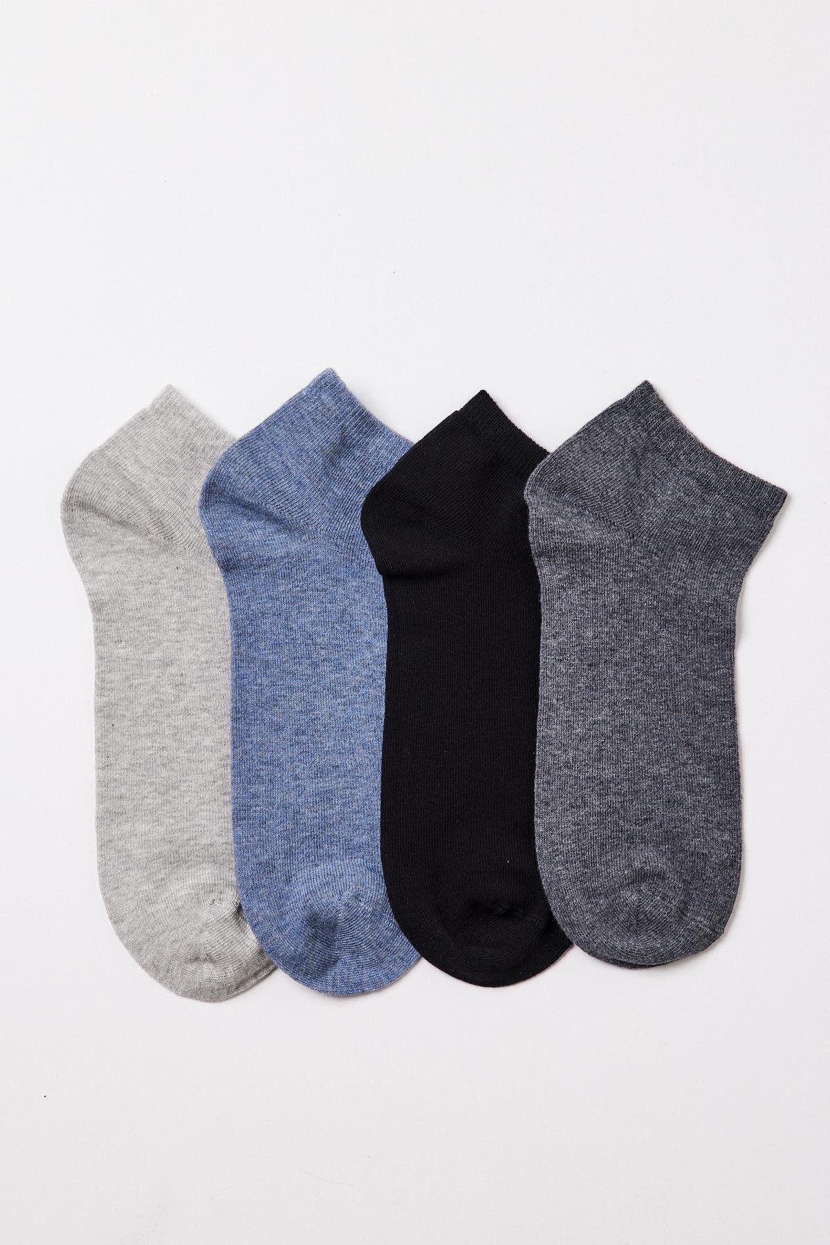 Erkek 4lü Paket Step Çorap Mix