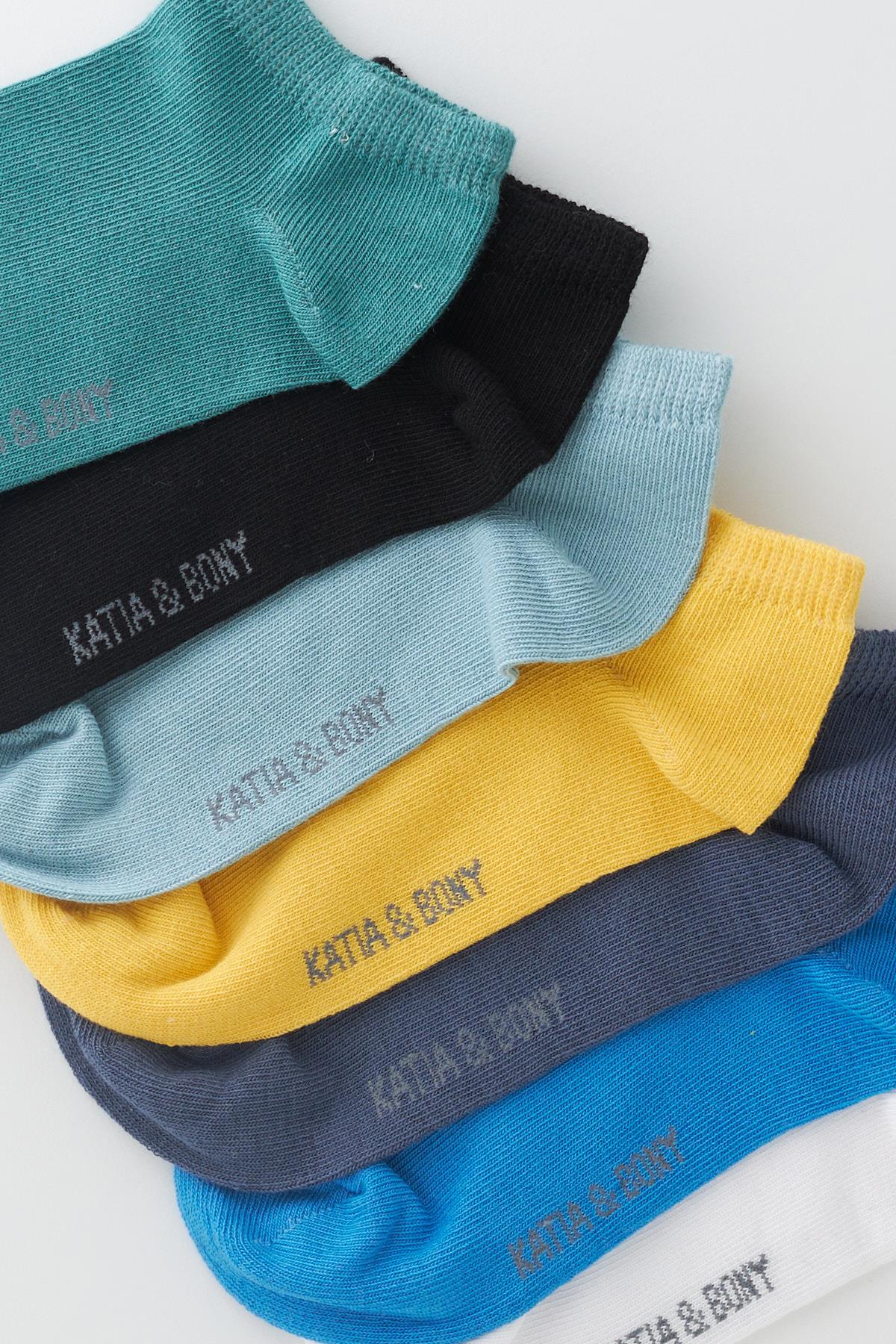 12401G2231 7PCK ERKEK ÇOCUK STEP ÇORAP MAVİ