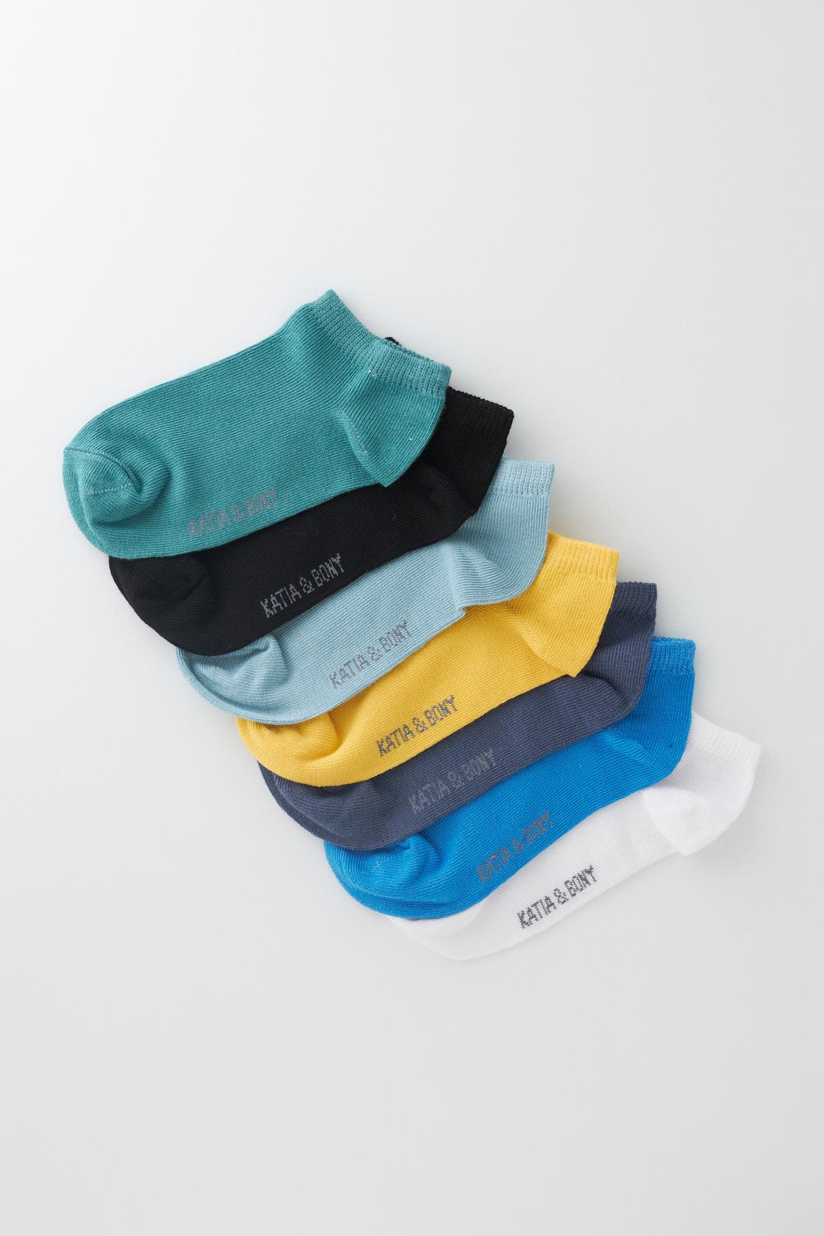 12401G2231 7PCK ERKEK ÇOCUK STEP ÇORAP MAVİ