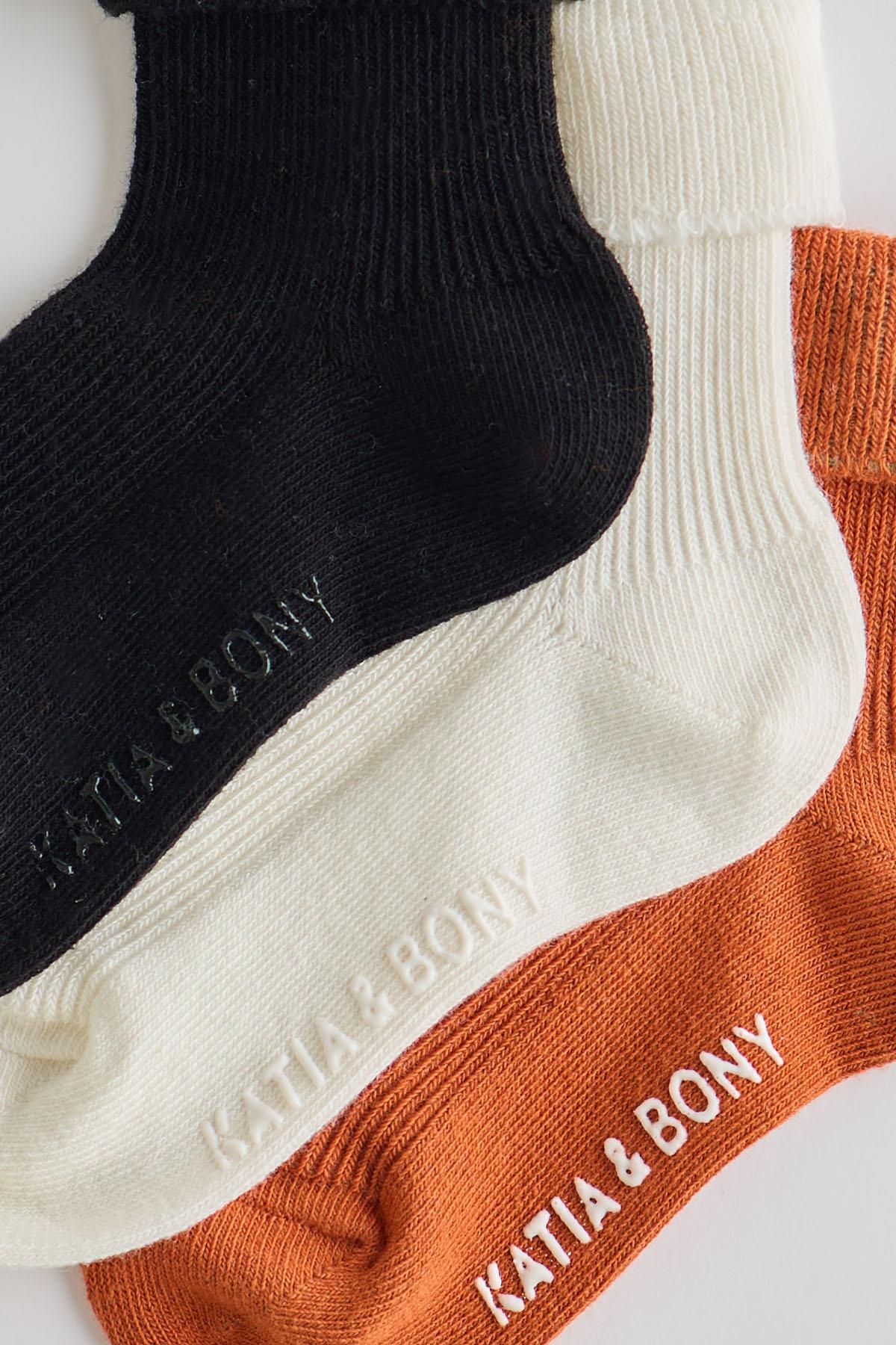 Childrens 3-Piece Pack Socket Socks Brown Mixed