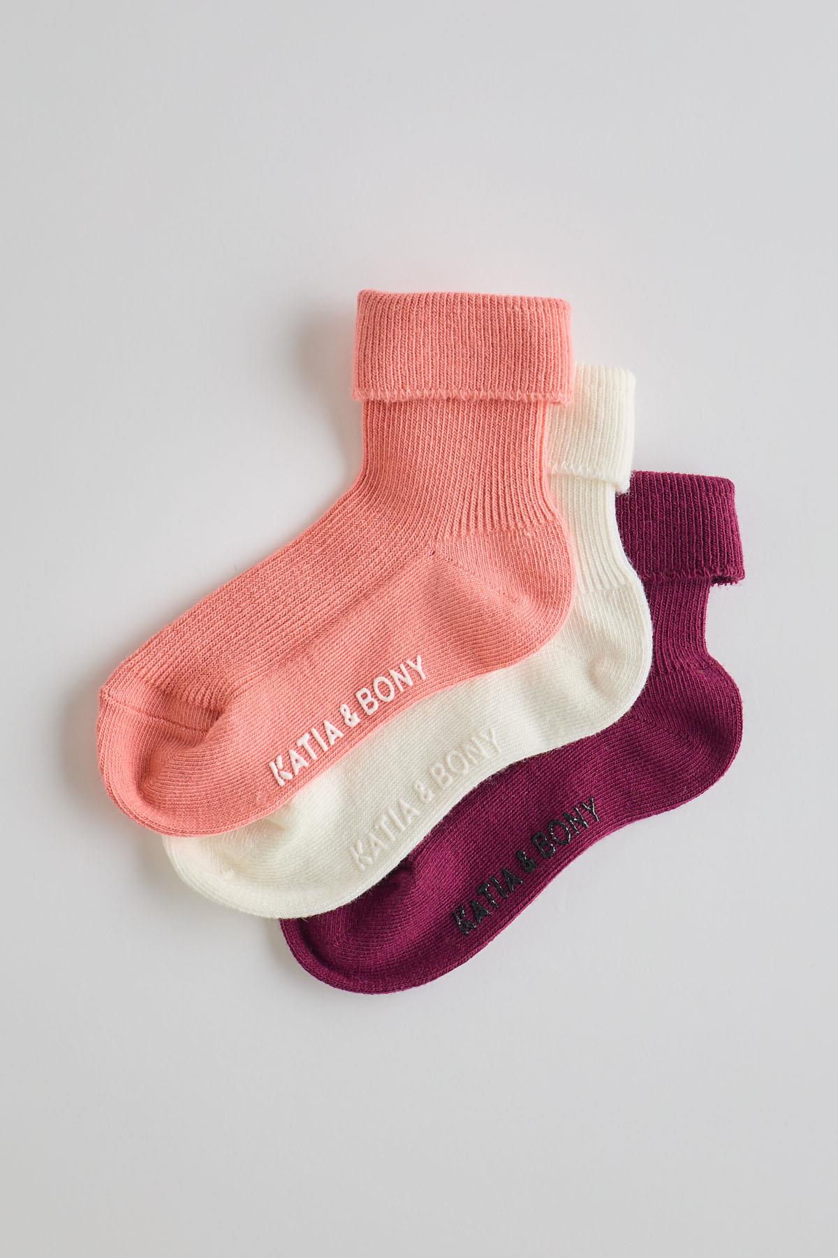 Childrens 3-Piece Pack Socket Socks Pink