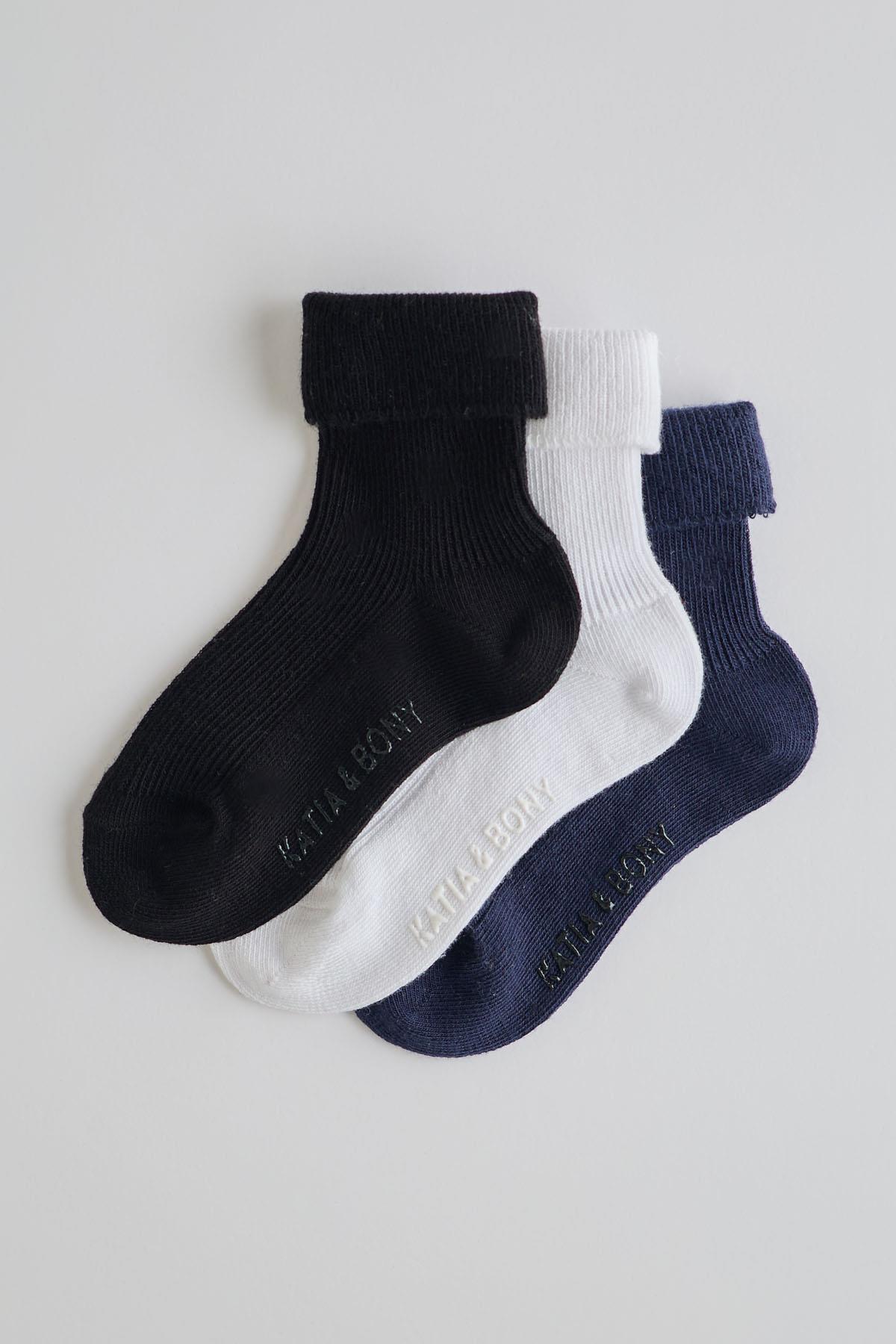 Childrens 3-Pack Socks Black MIX