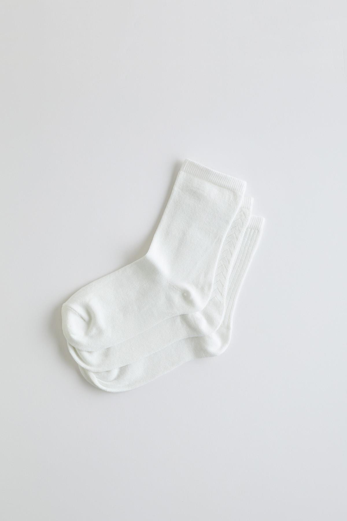 Childrens 3-Pack Socket Socks White