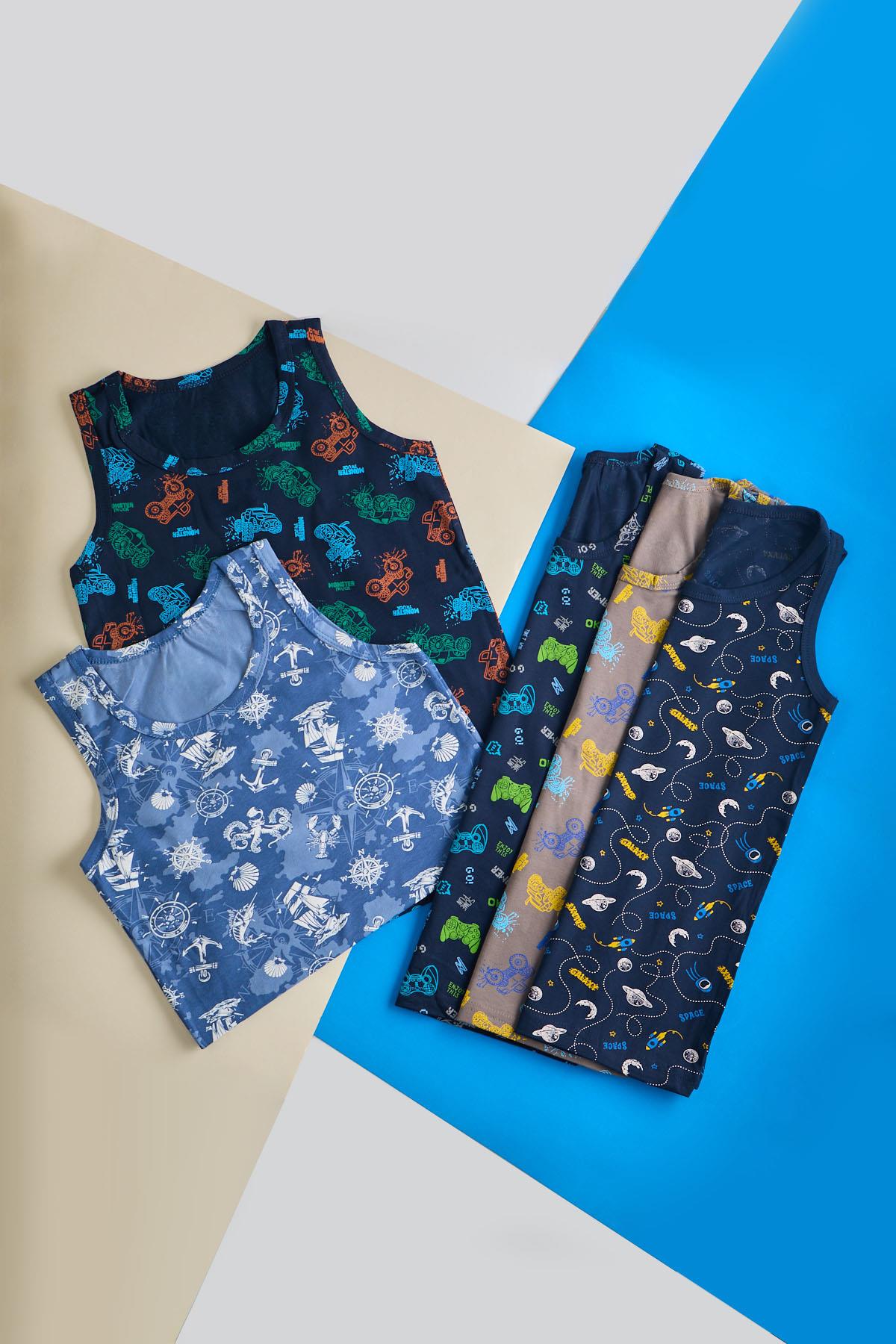 Boys 5-Pack Printed Tank Tops - Multi-Color