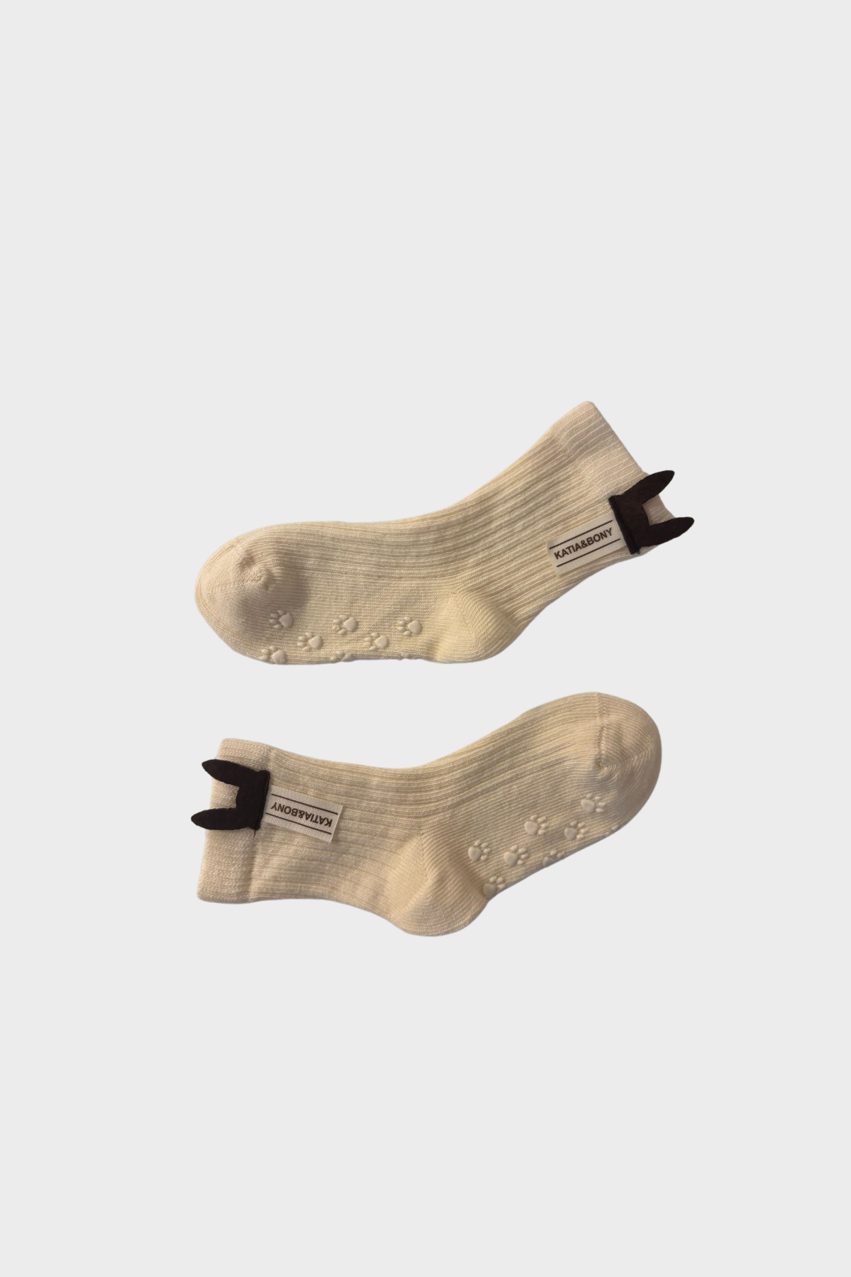 	Bebek Aksesuarlı 2li Soket Çorap Ekru-Kahve