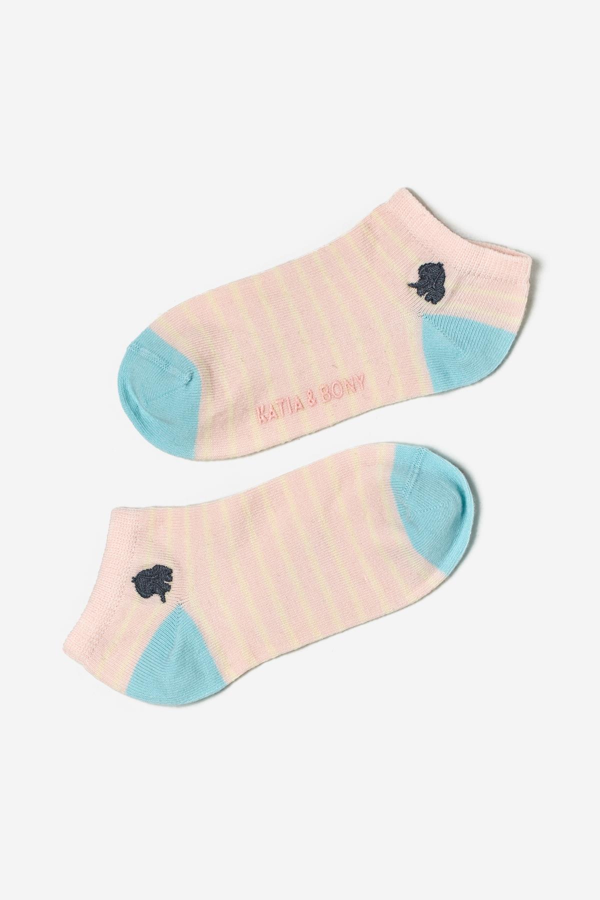 Childrens Animal Patterned 4-Pack Step Socks Multicolored