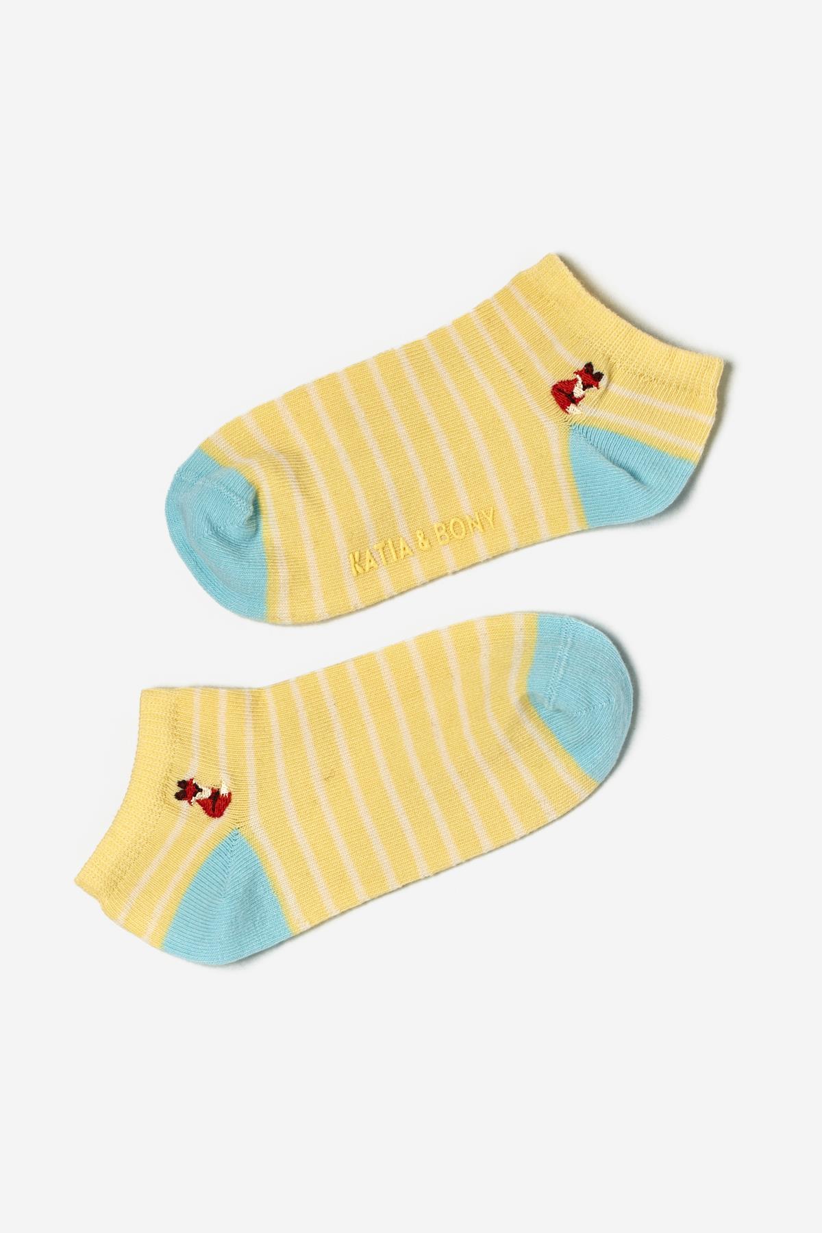 Childrens Animal Patterned 4-Pack Step Socks Multicolored