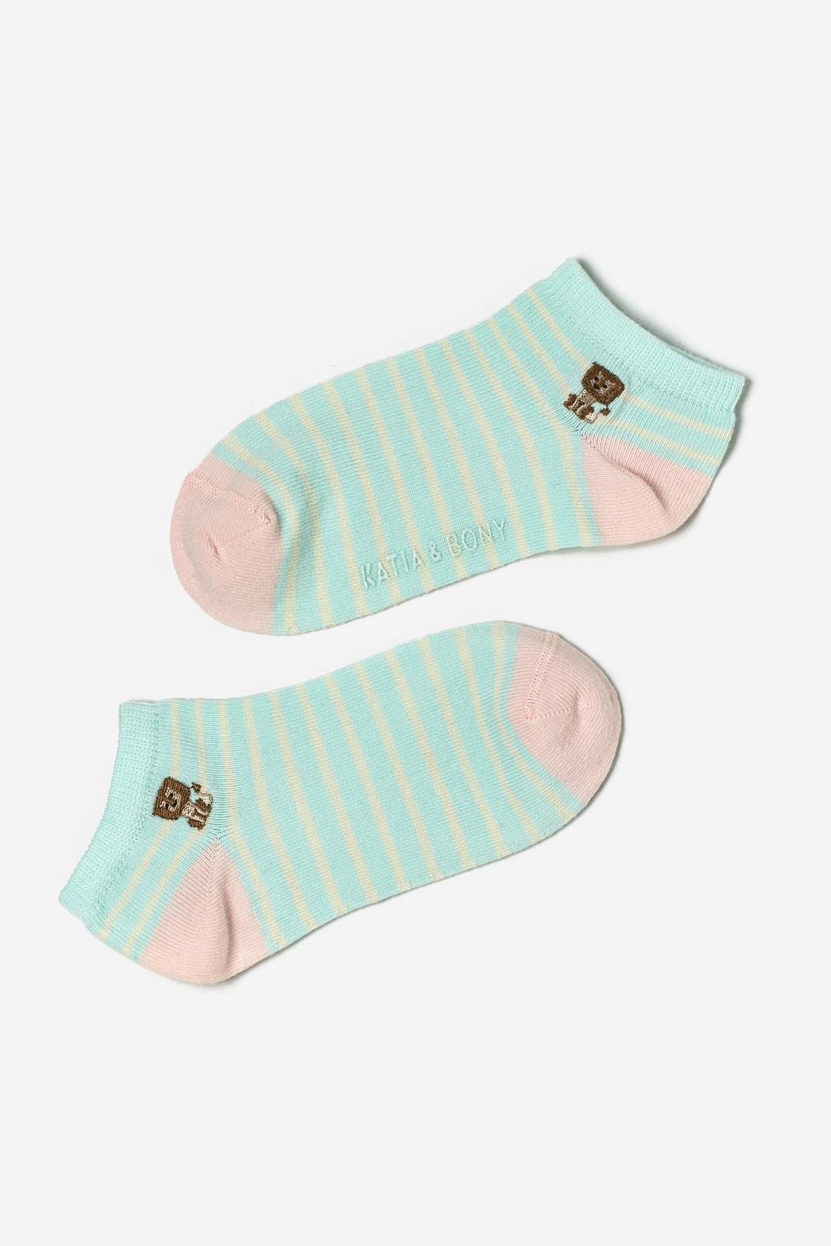 Childrens Animal Patterned 4-Pack Step Socks Multicolored