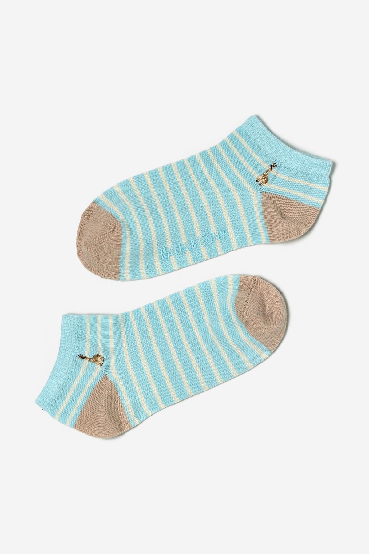 Childrens Animal Patterned 4-Pack Step Socks Multicolored