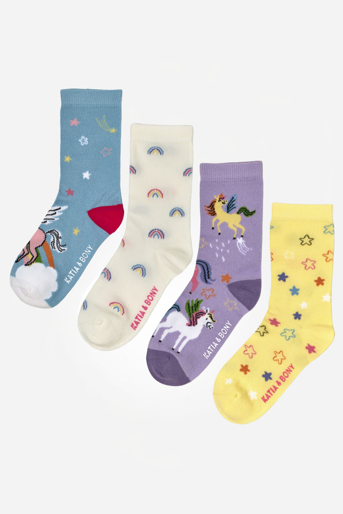 Kız Çocuk Unicorn Desenli 4lü Paket Soket Çorap