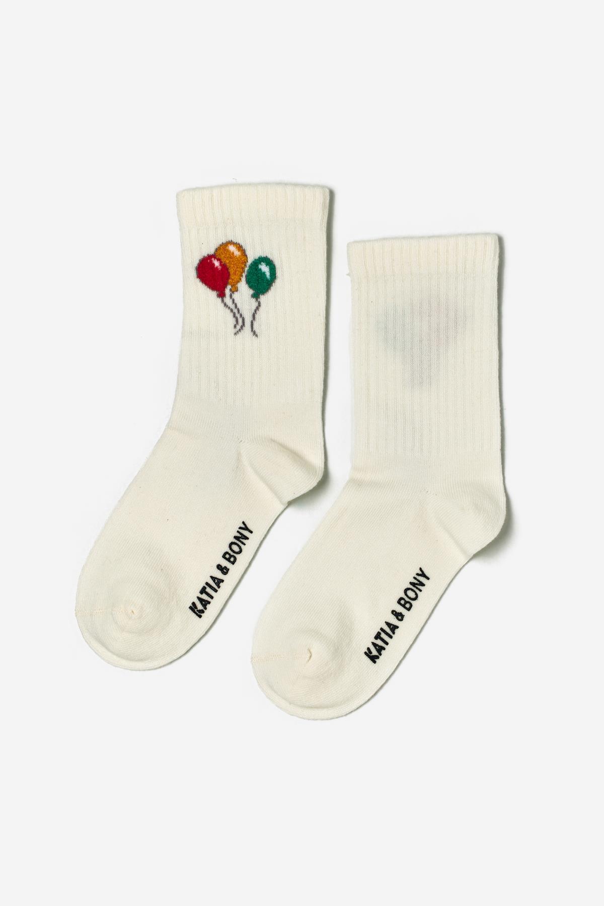 Çocuk Baskılı 4lü Paket Soket Çorap Ekru