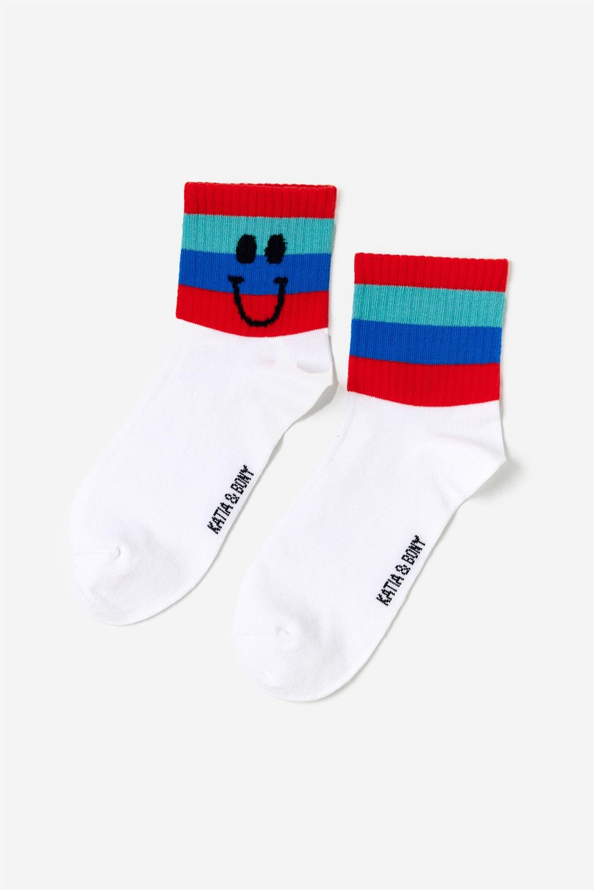 Womens Smiley Face Printed 4-Pack Sock Socks Multicolor