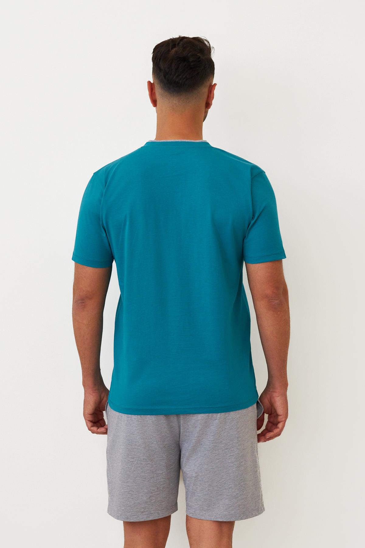 12512M4001 FRILL WAVE BALIKLI ERKEK ŞORT TAKIM MAVİ