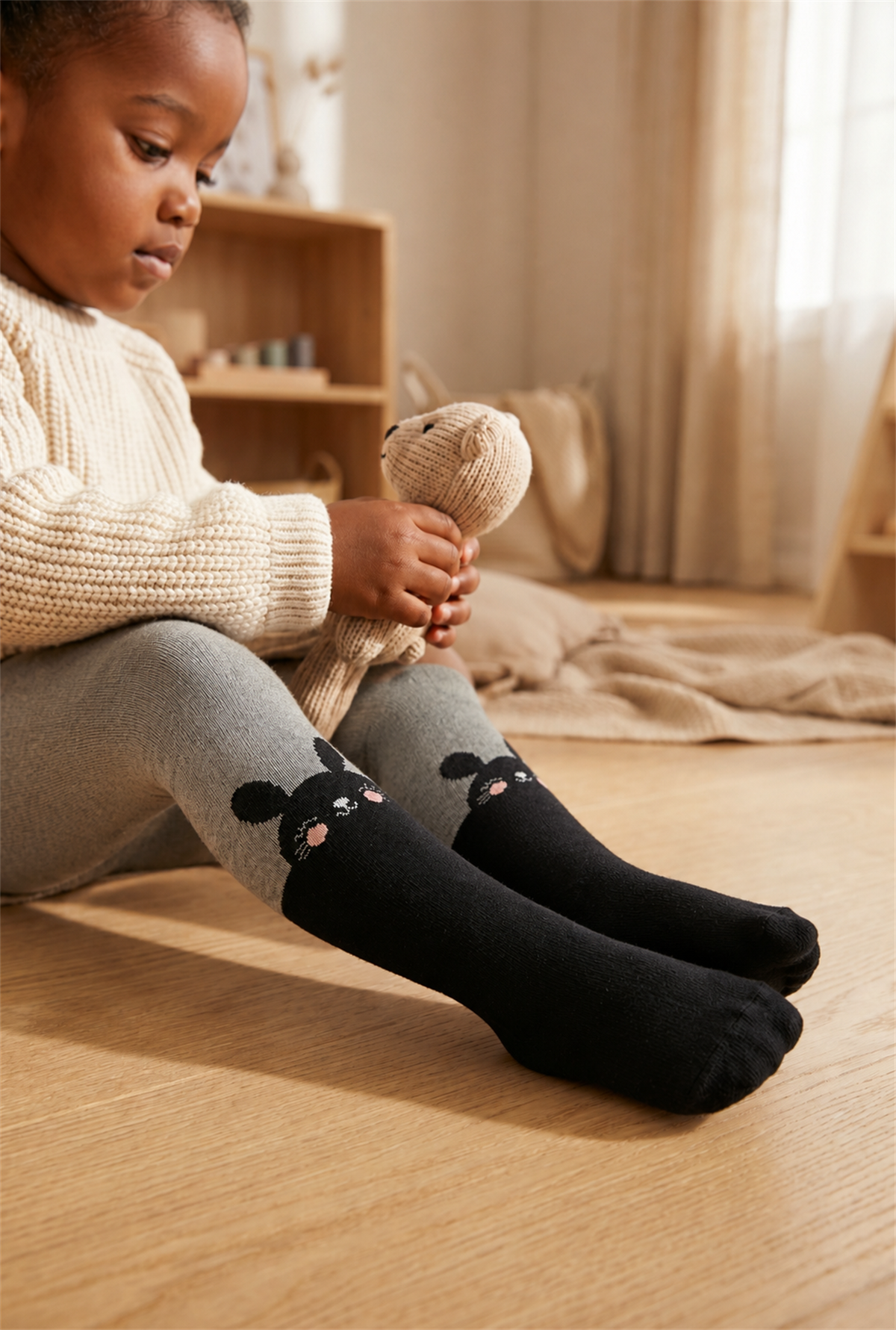 2Pck Anımal Prınt Baby Pantysocks Patterned