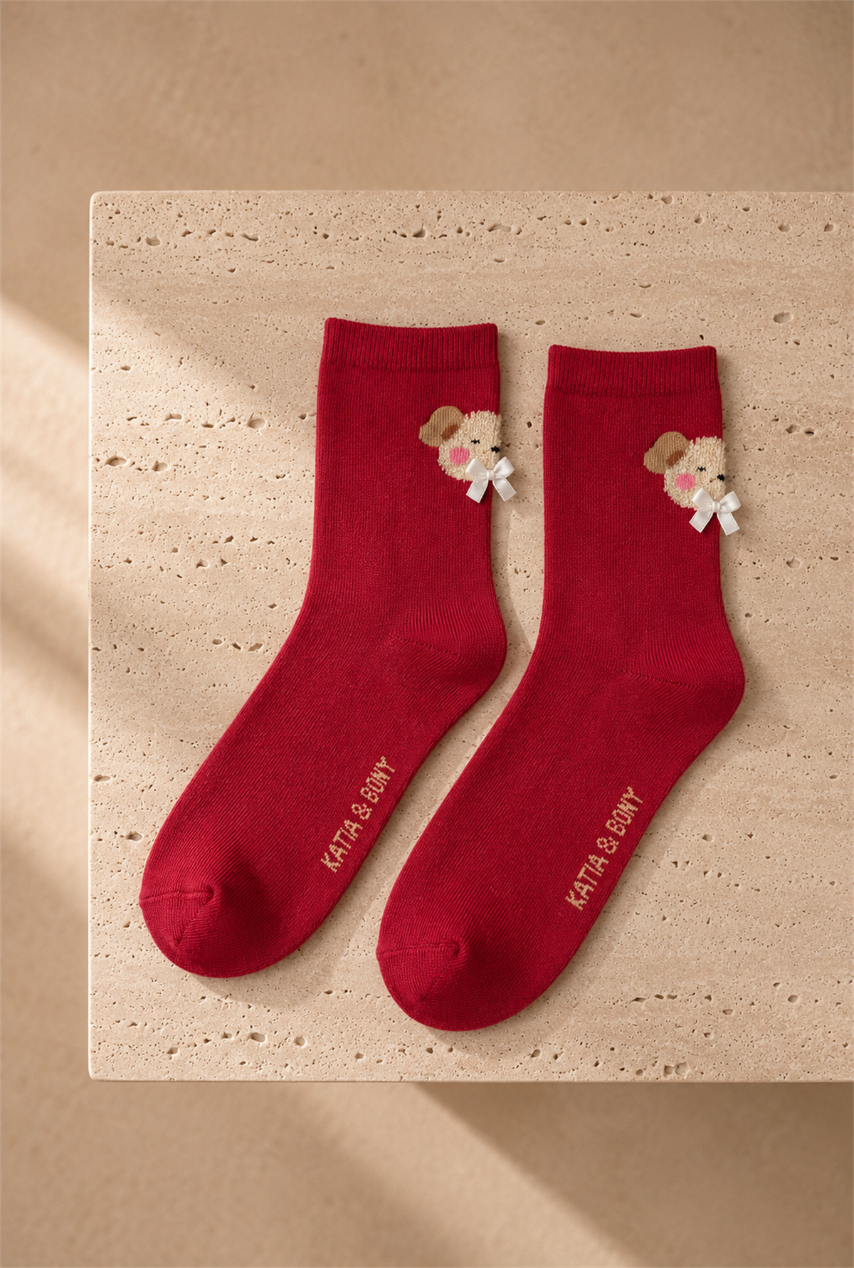 Teddy Womens Socks Socks Claret Red