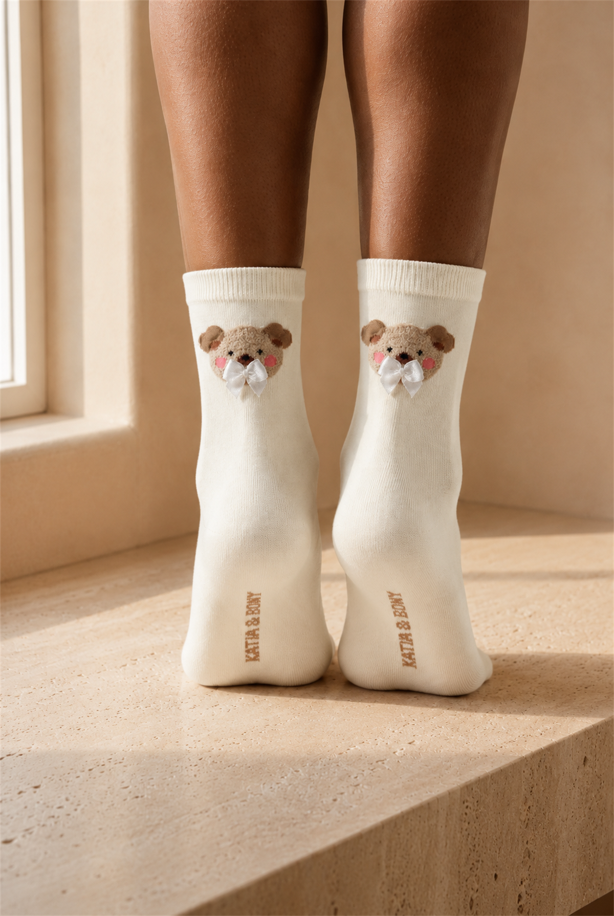 Teddy Womens Socks Ecru