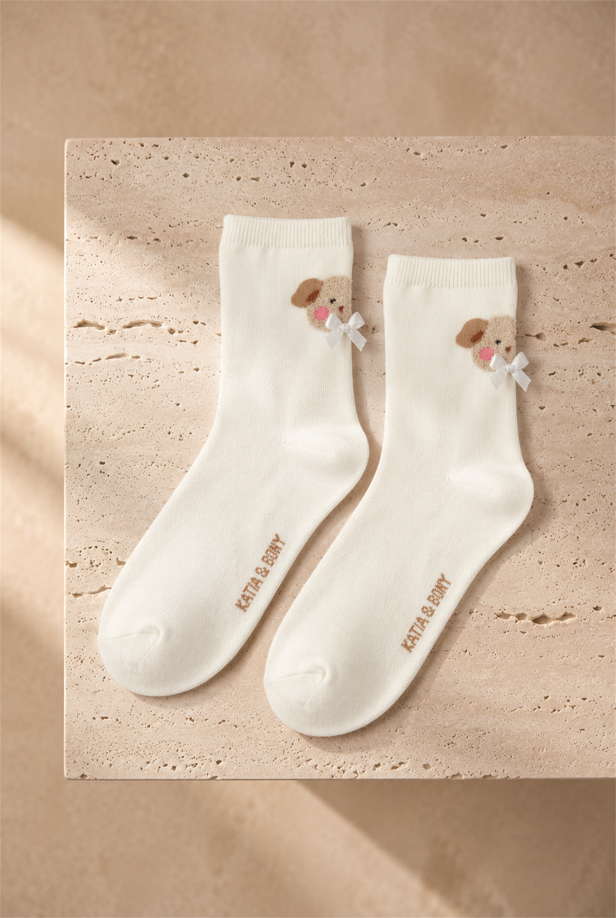 Teddy Womens Socks Ecru