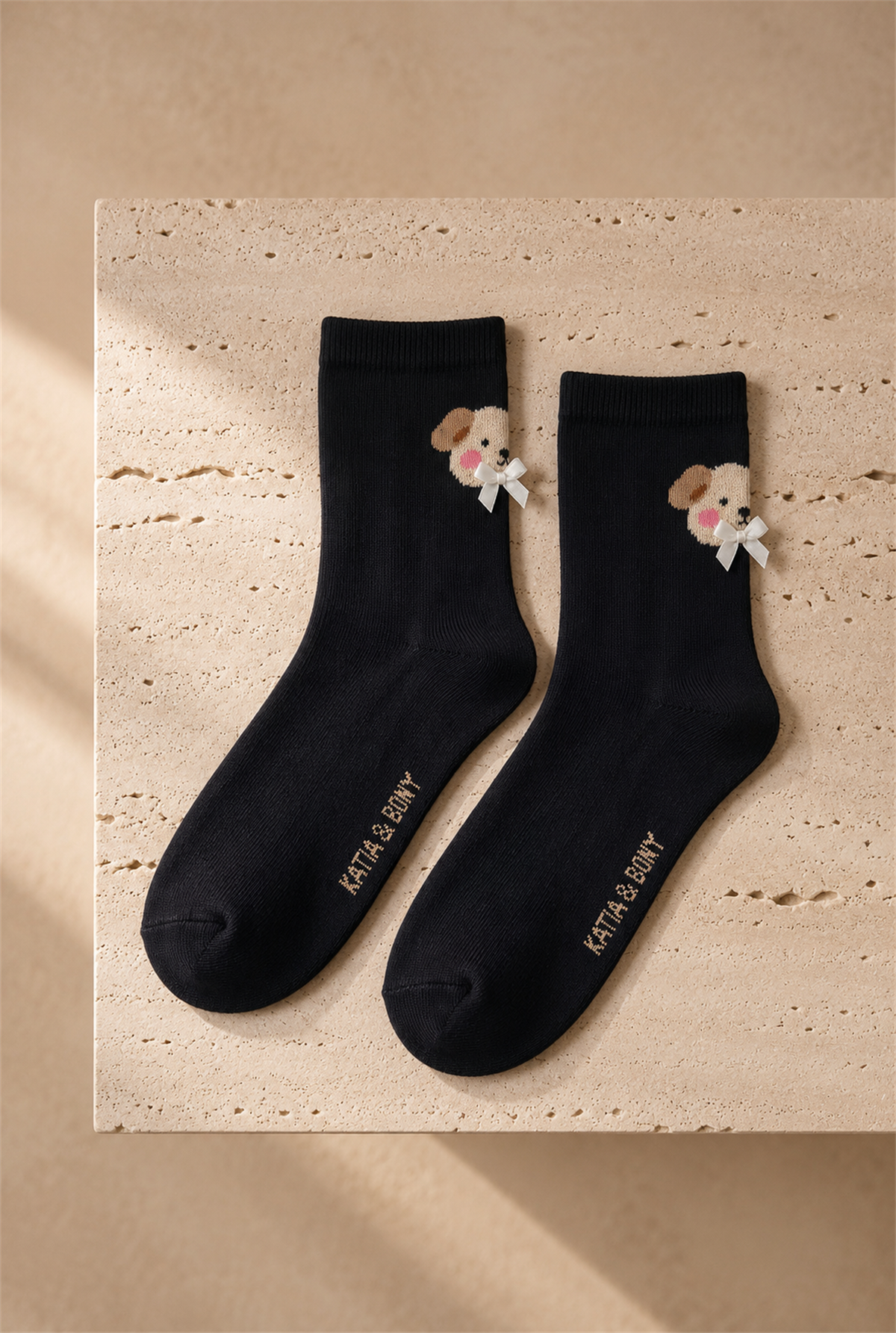 Teddy Women Socket Socks Black