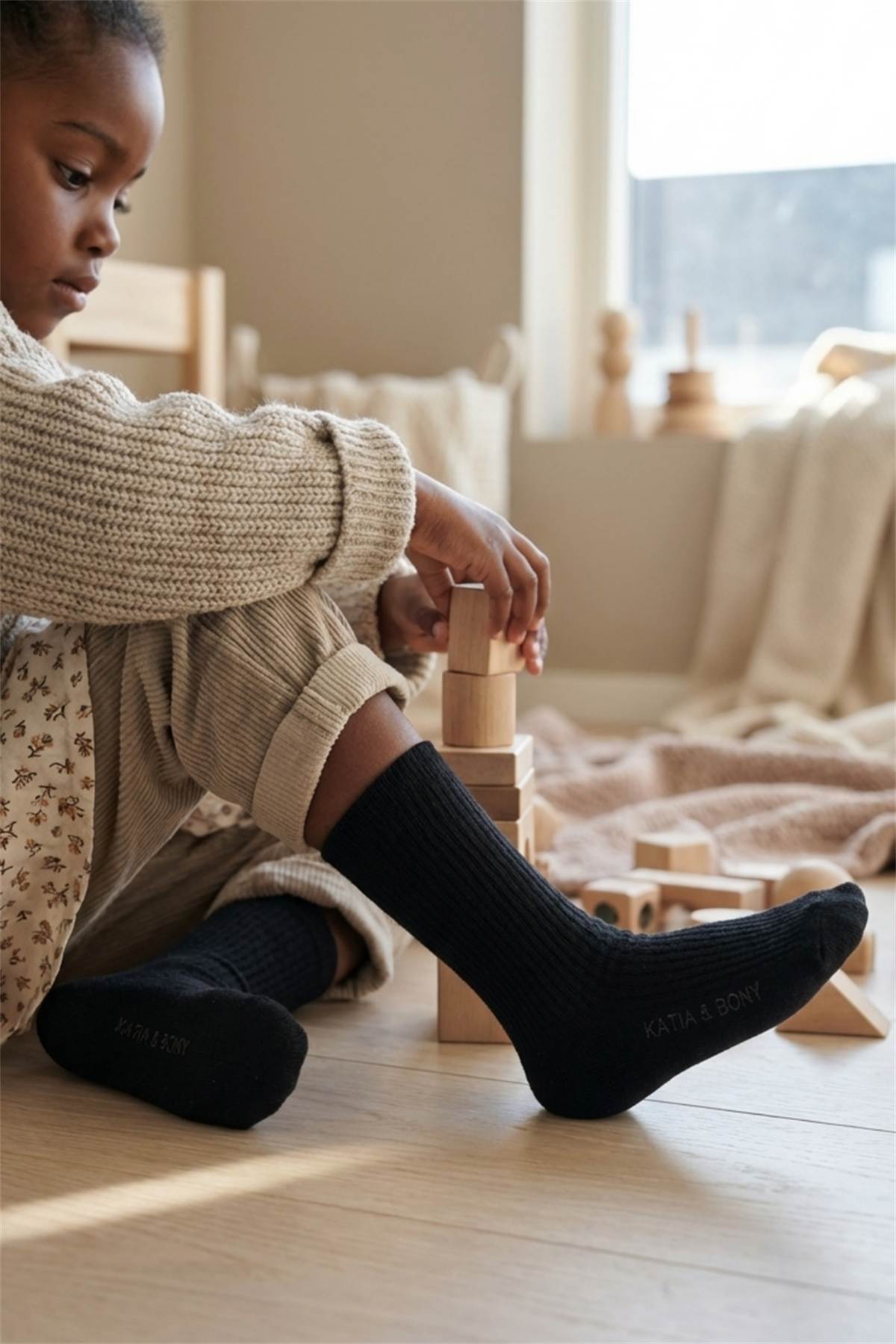 Basic Siyah Çocuk Soket Çorap