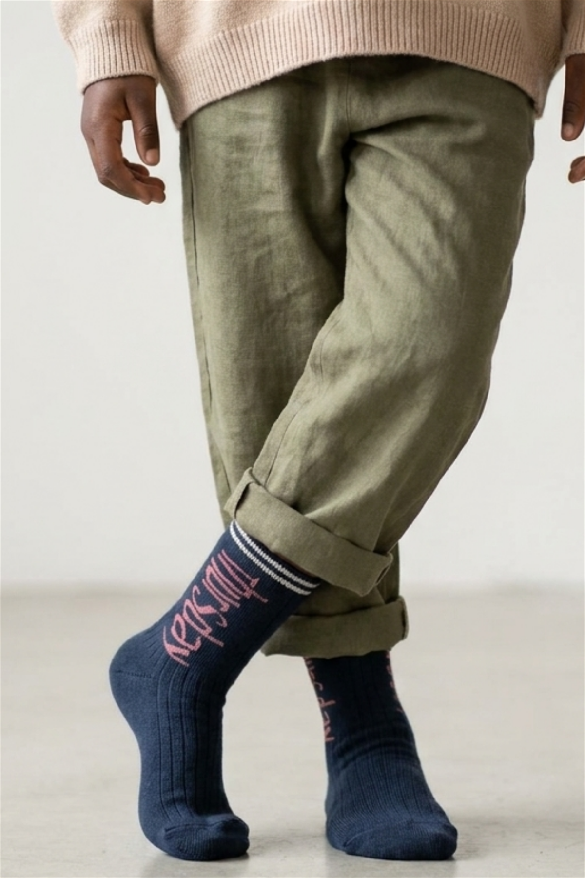 Weekdays Yazılı Lacivert Çocuk Soket Çorap