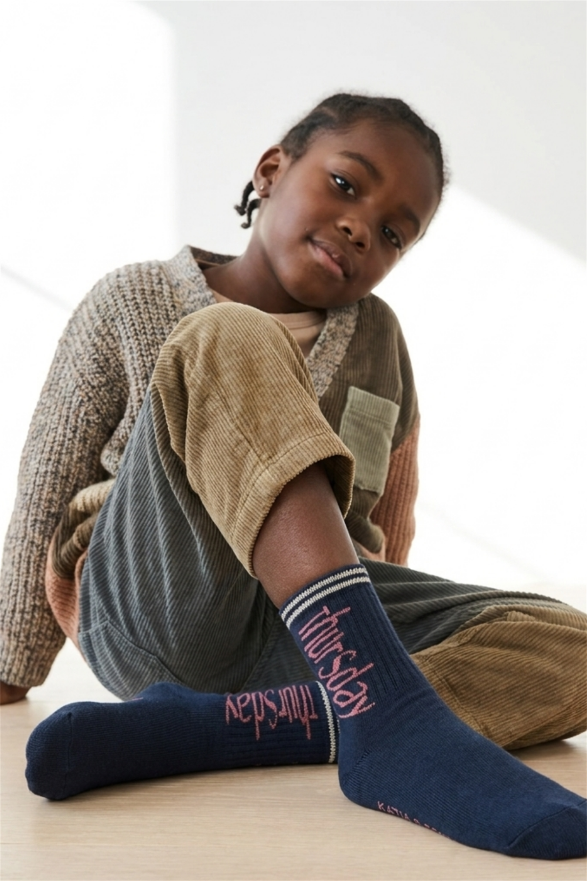 Weekdays Yazılı Lacivert Çocuk Soket Çorap