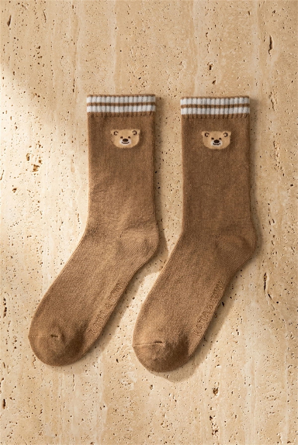 12601G2071  TEDDY ÇOCUK HAVLU SOKET ÇORAP BROWN