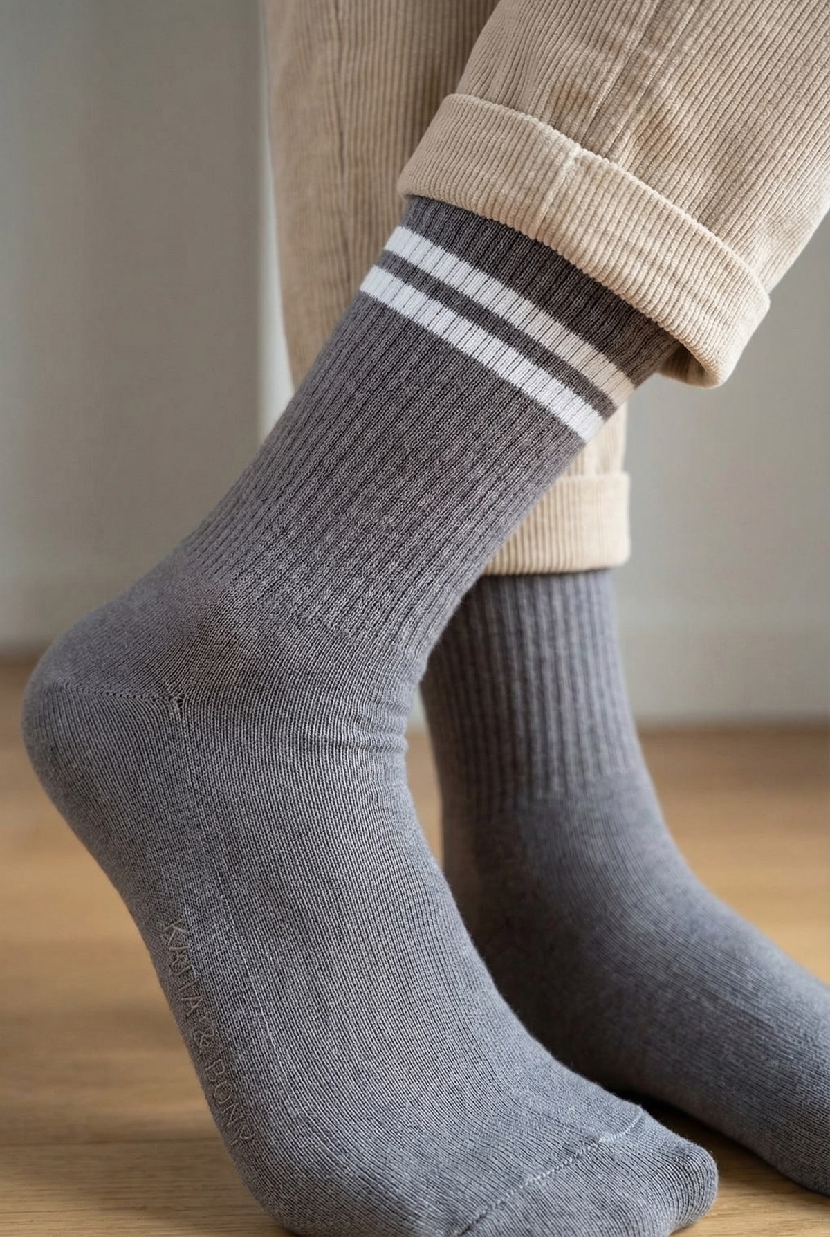 Mens Striped Sock Socks Anthracite
