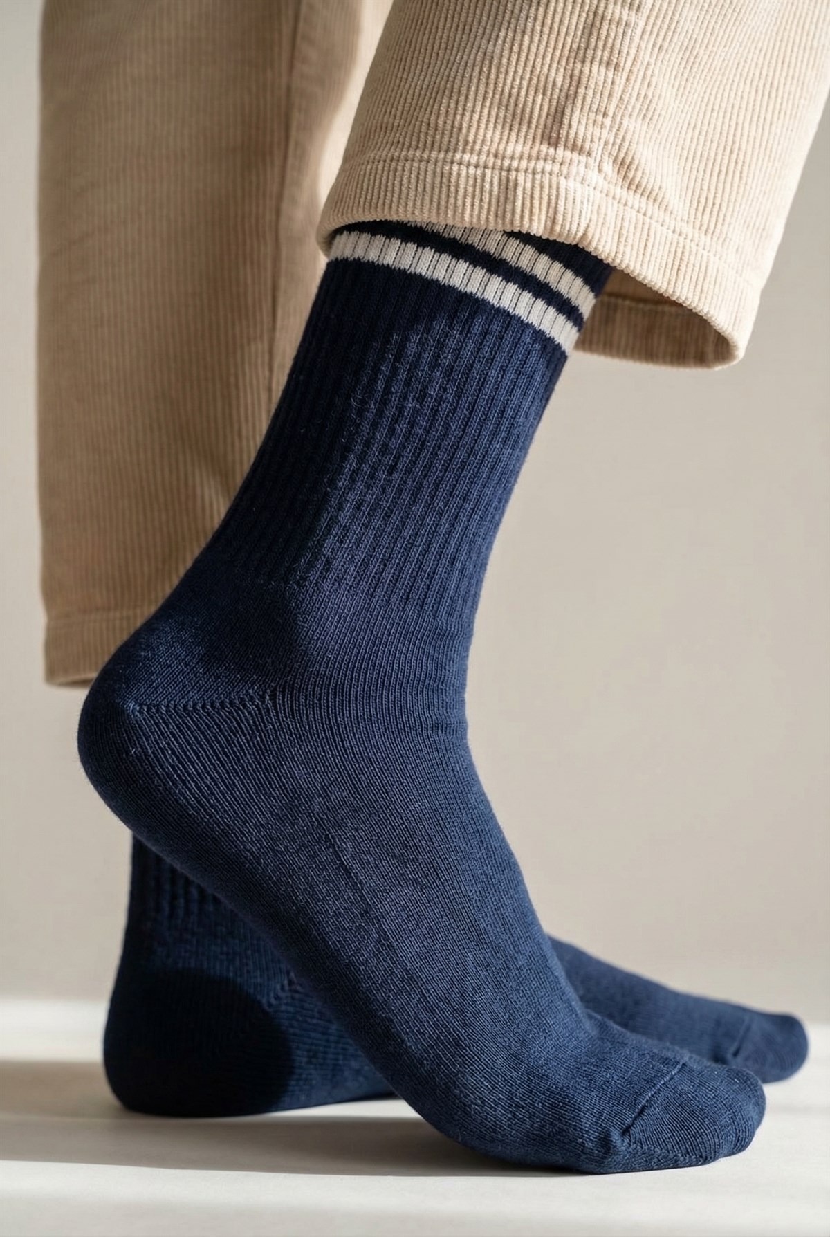 Mens Striped Sock Socks Navy Blue