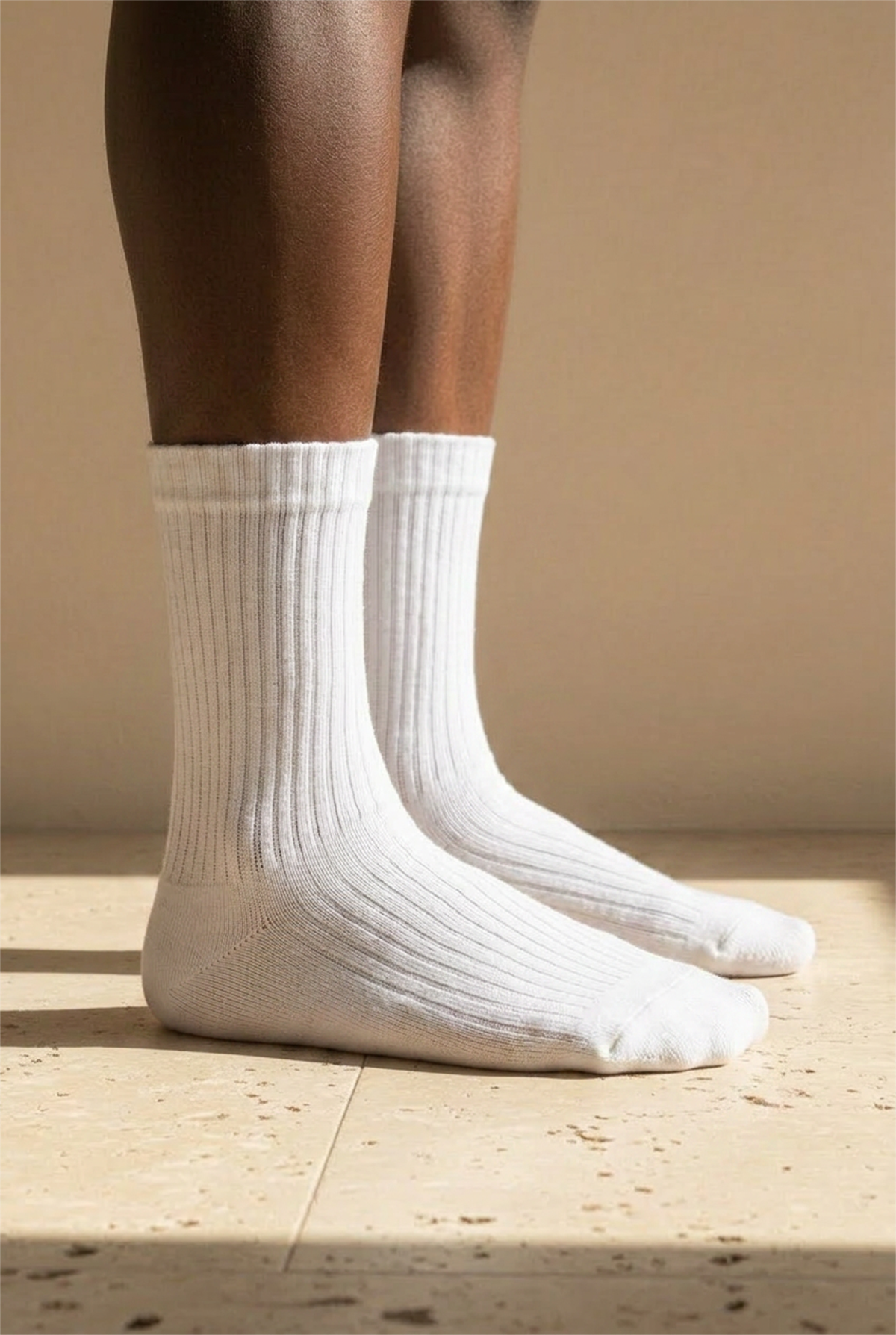 Unisex Basic Beyaz Soket Çorap