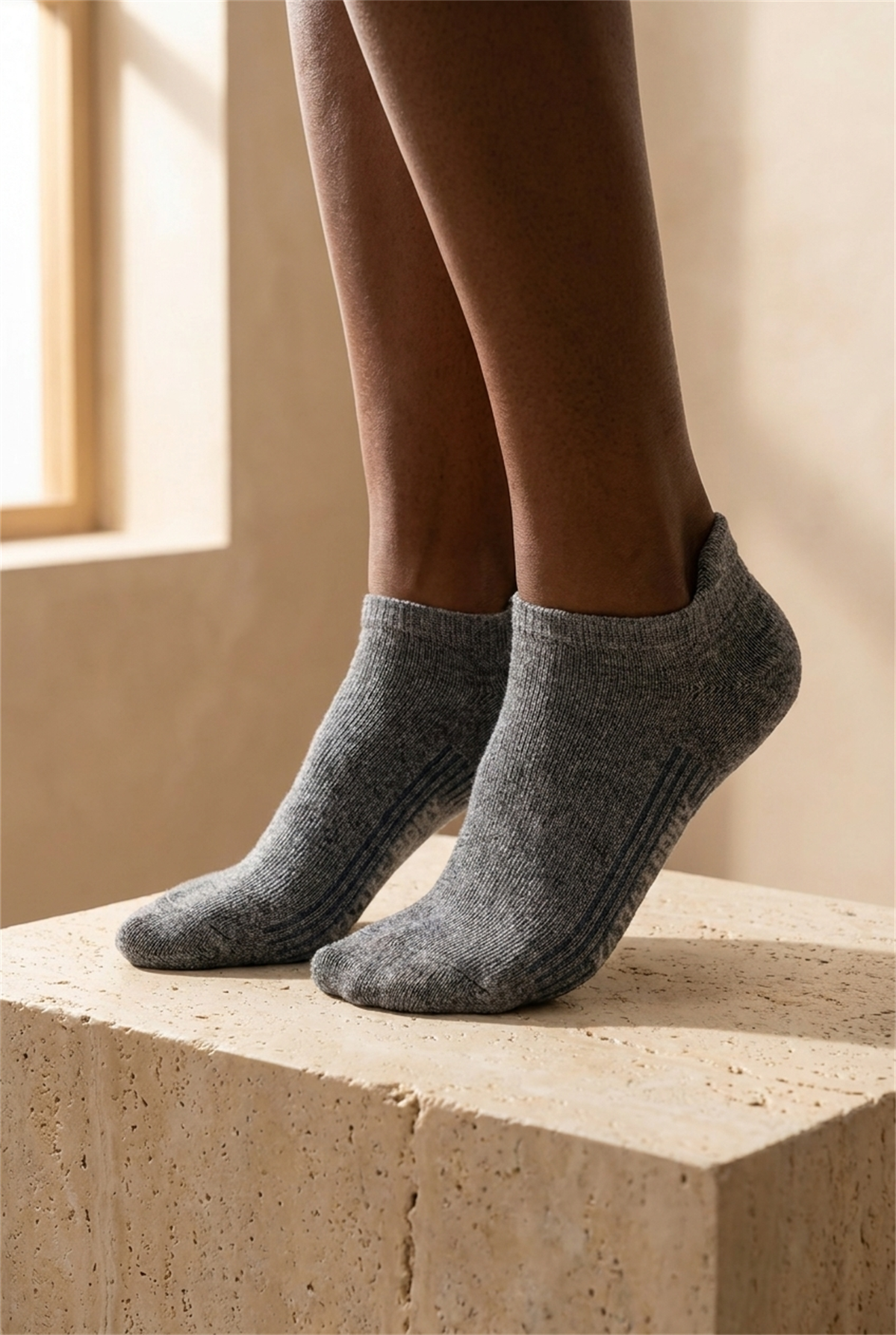Unisex Sneaker Step Çorap Koyu Gri