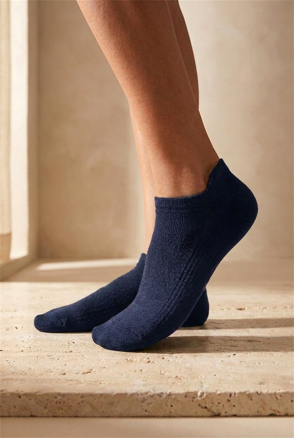 Unisex Sneaker Step Çorap Lacivert