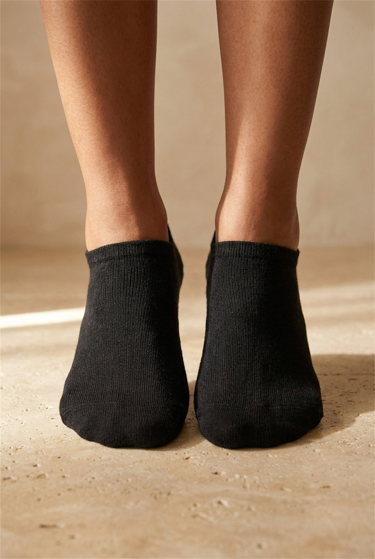 Unisex Sneaker Step Çorap Siyah