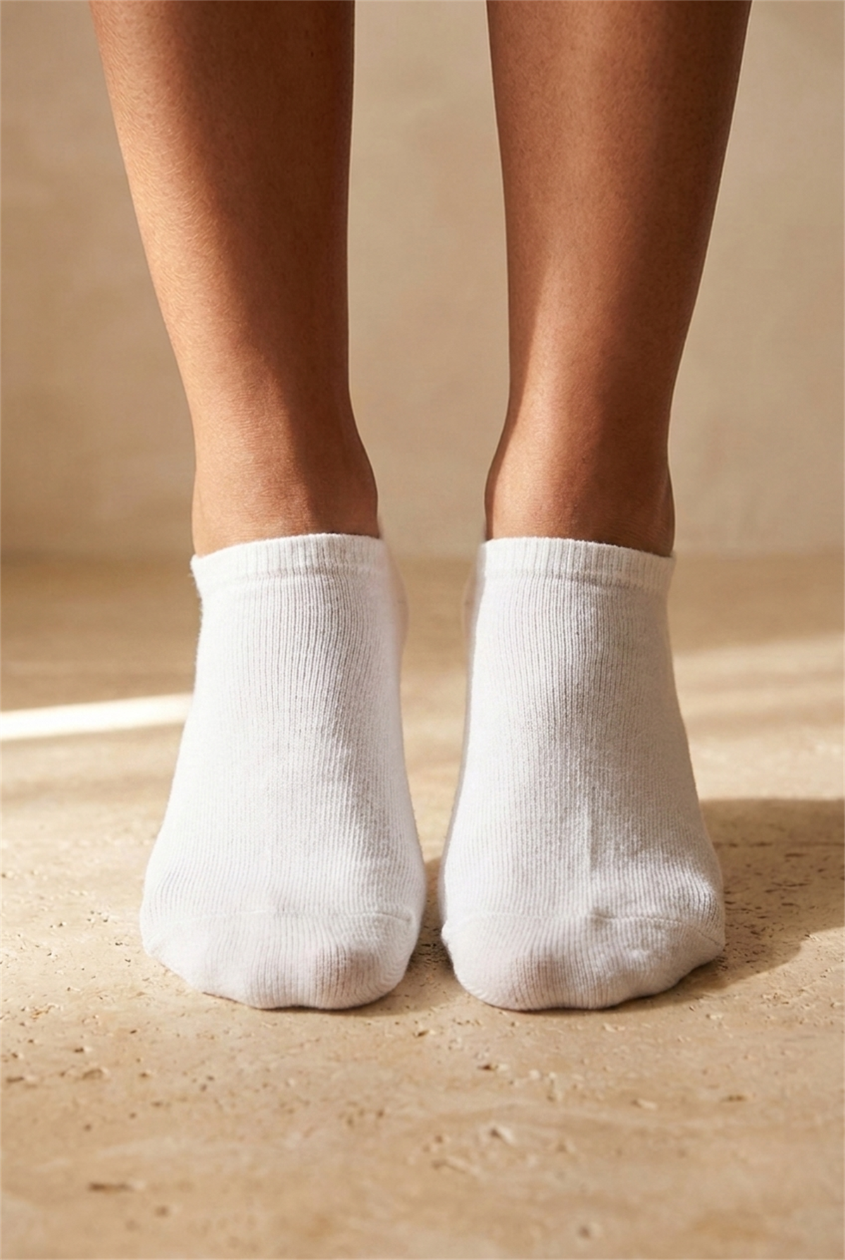 Unisex Sneaker Step Çorap Beyaz