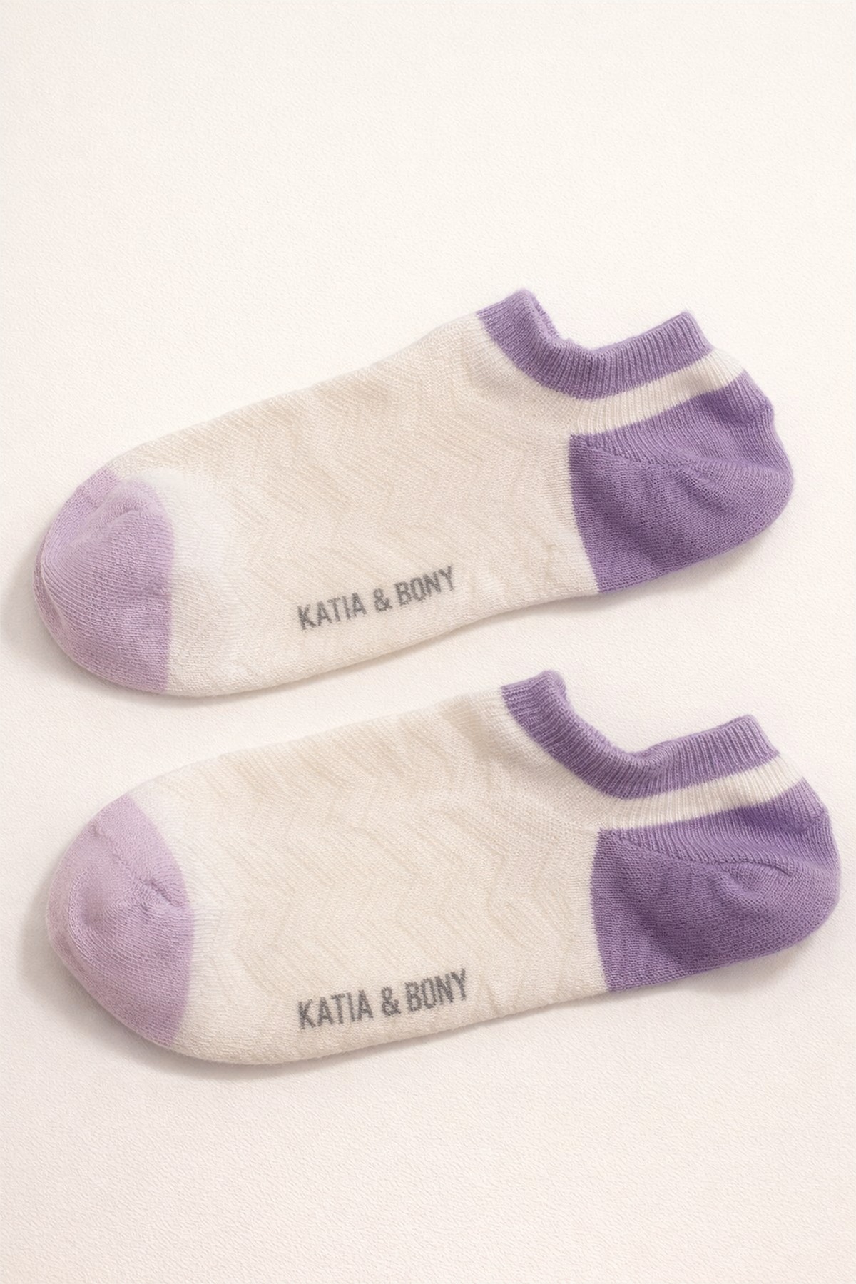 Kadın 2li Kendinden Desenli Görünmez Çorap