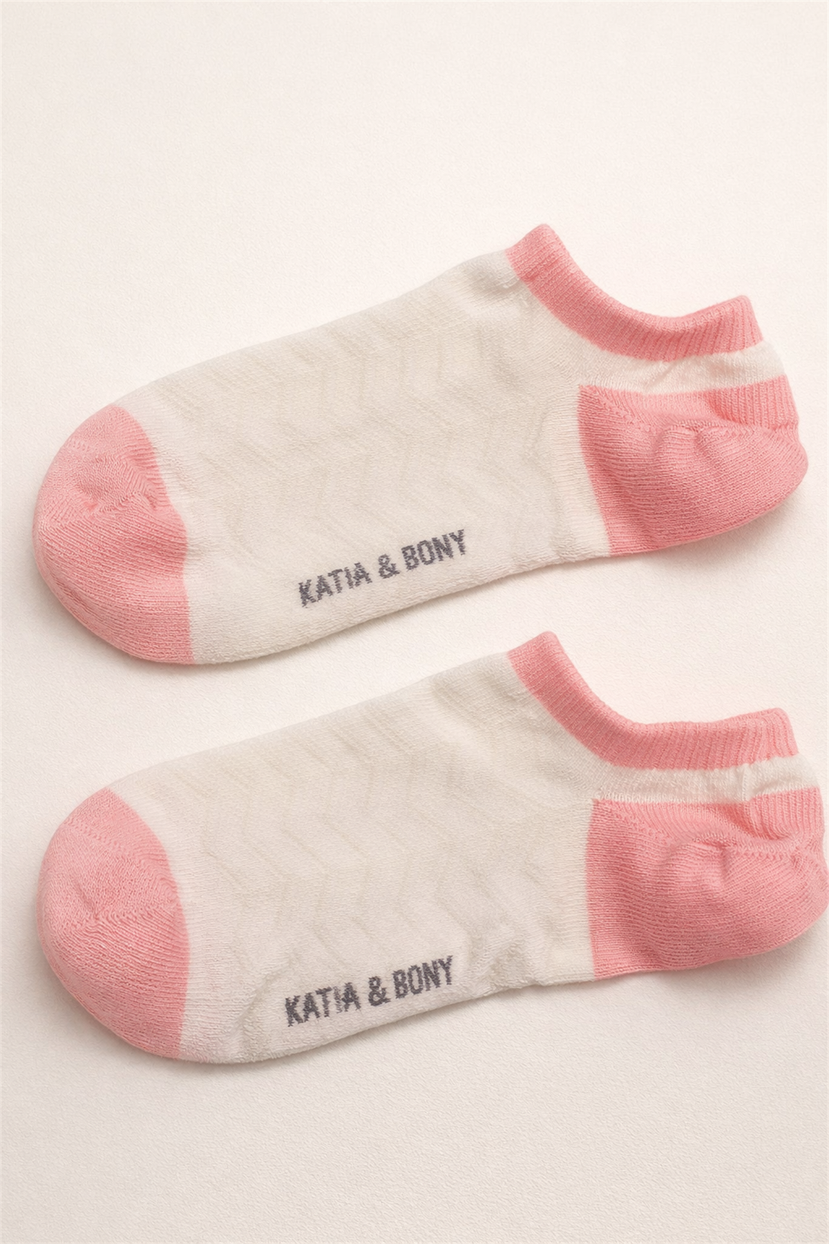 Kadın 2li Kendinden Desenli Görünmez Çorap