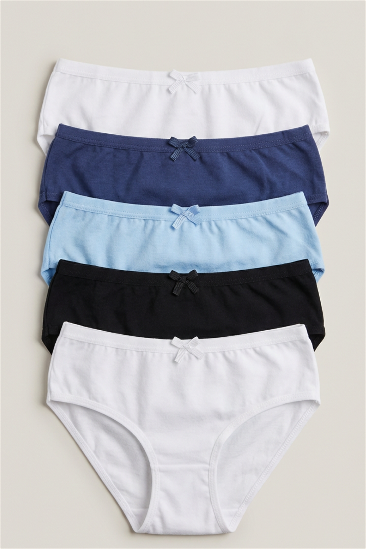 Pack Of 5 Basic Girls Slips Multi Color