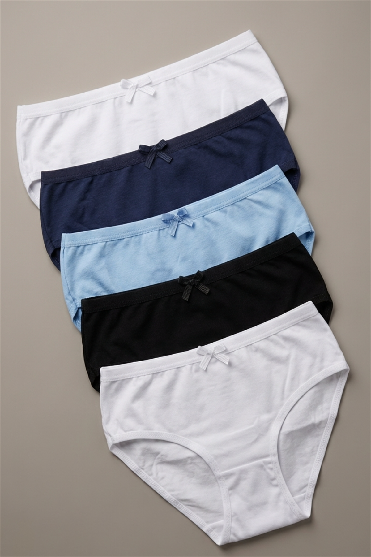 Pack Of 5 Basic Girls Slips Multi Color