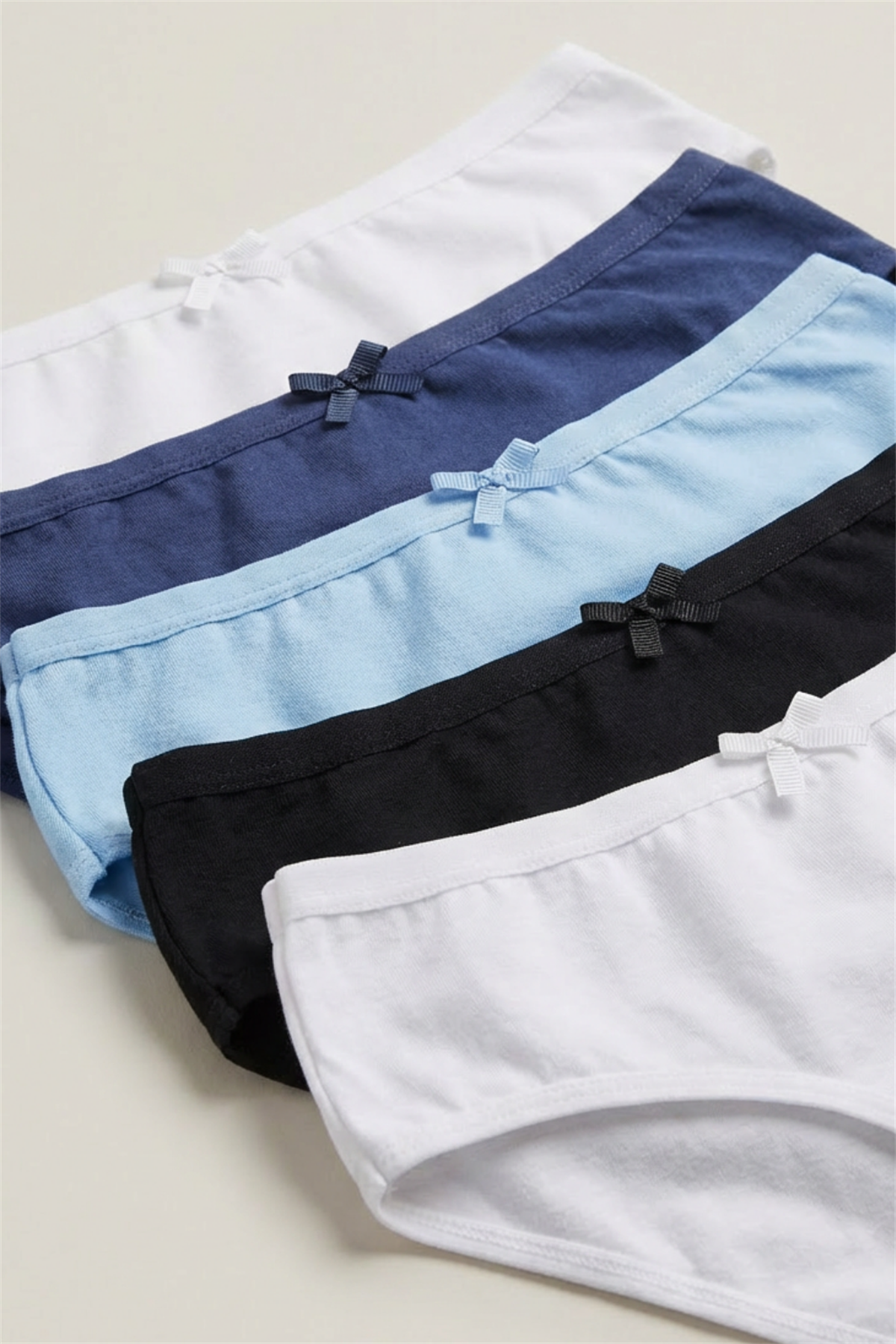 Pack Of 5 Basic Girls Slips Multi Color