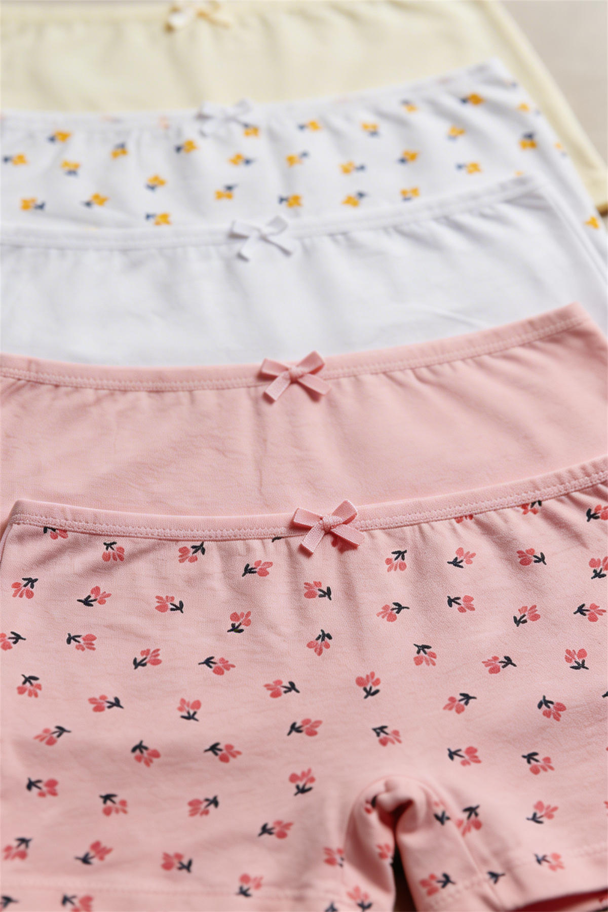 Pack Of 5 Girls Boxers Multicolor