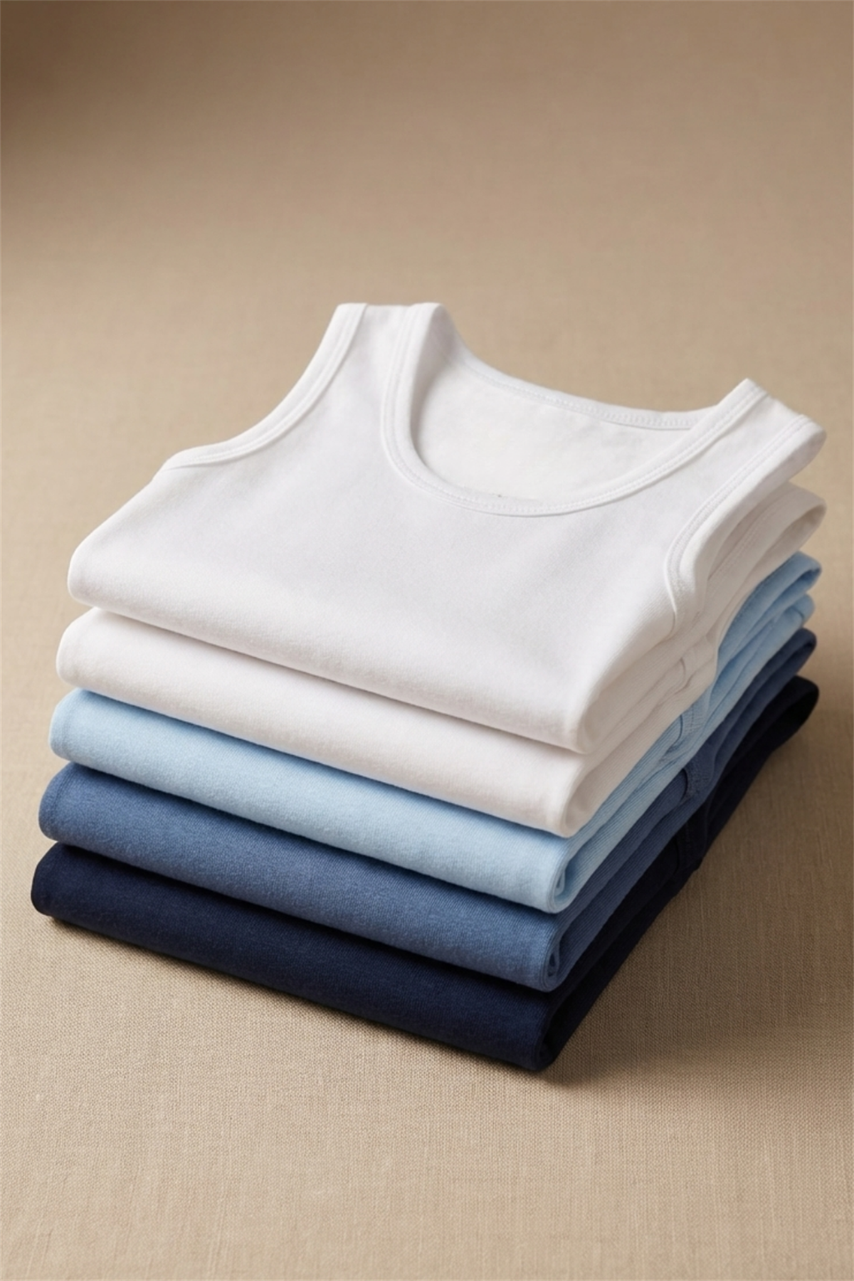 5 Pack Basic Thick Strap Girls Undershirt Multi Color