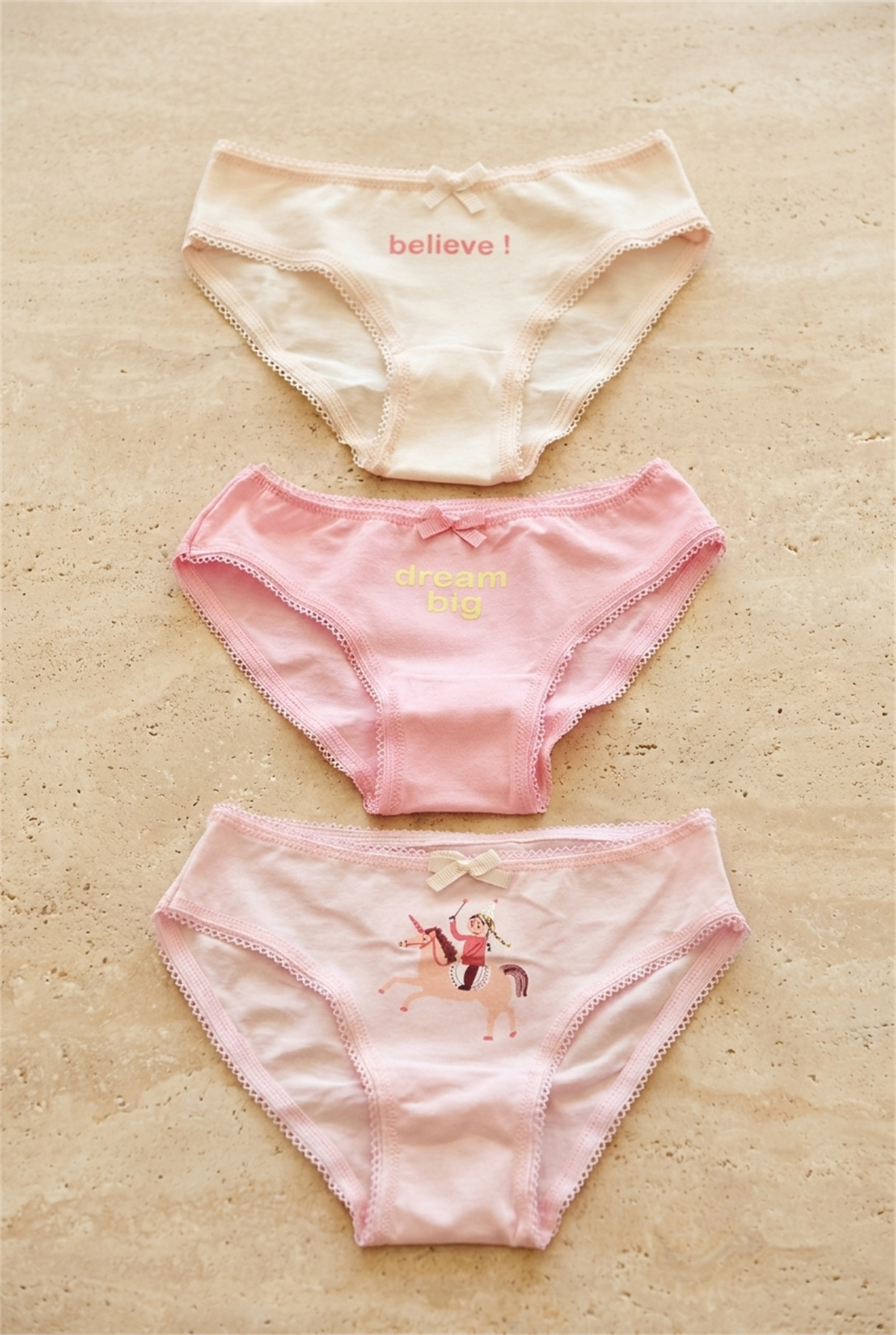 3Pck Unıcorn Gırl Boxed Slıp Pink