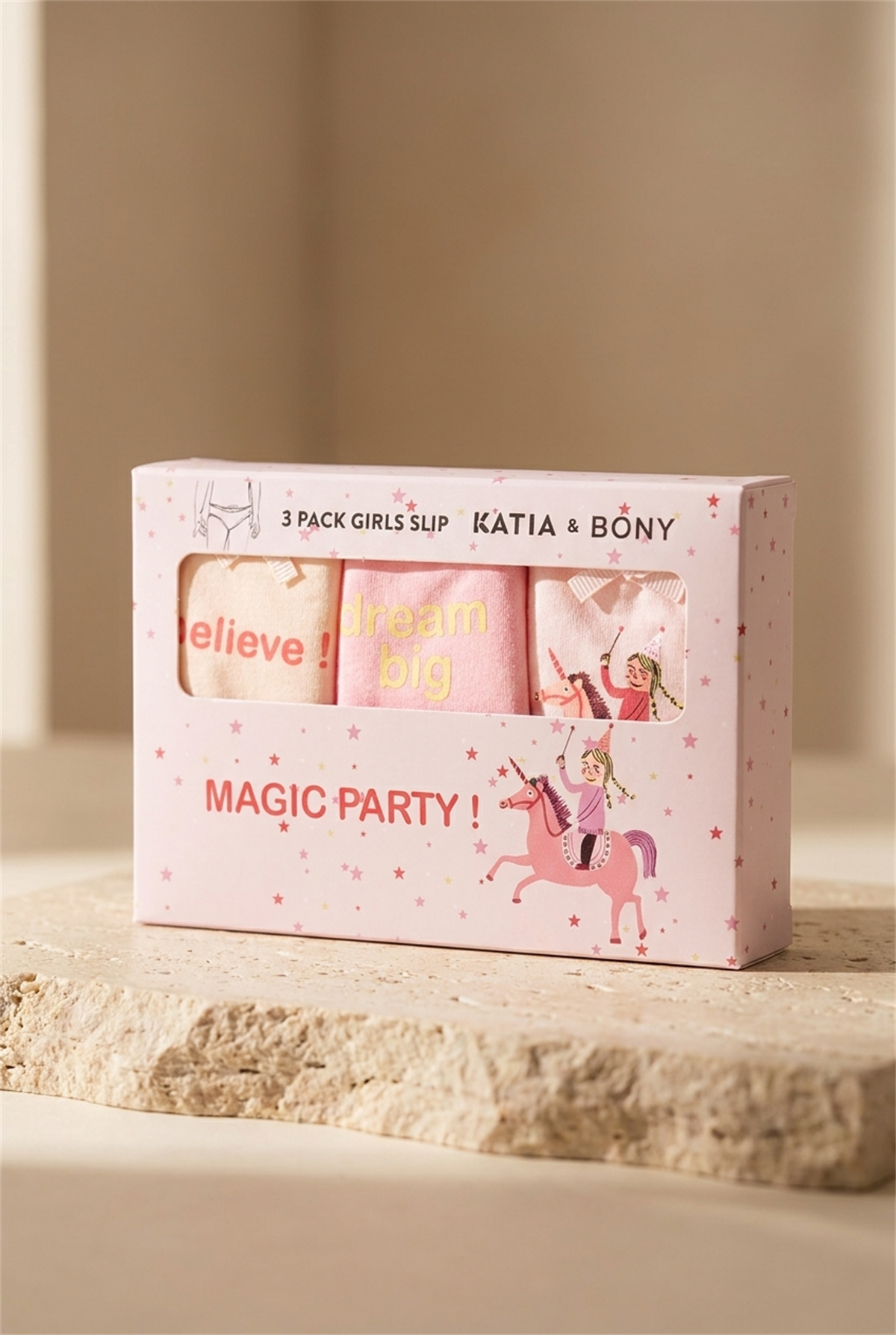 3Pck Unıcorn Gırl Boxed Slıp Pink