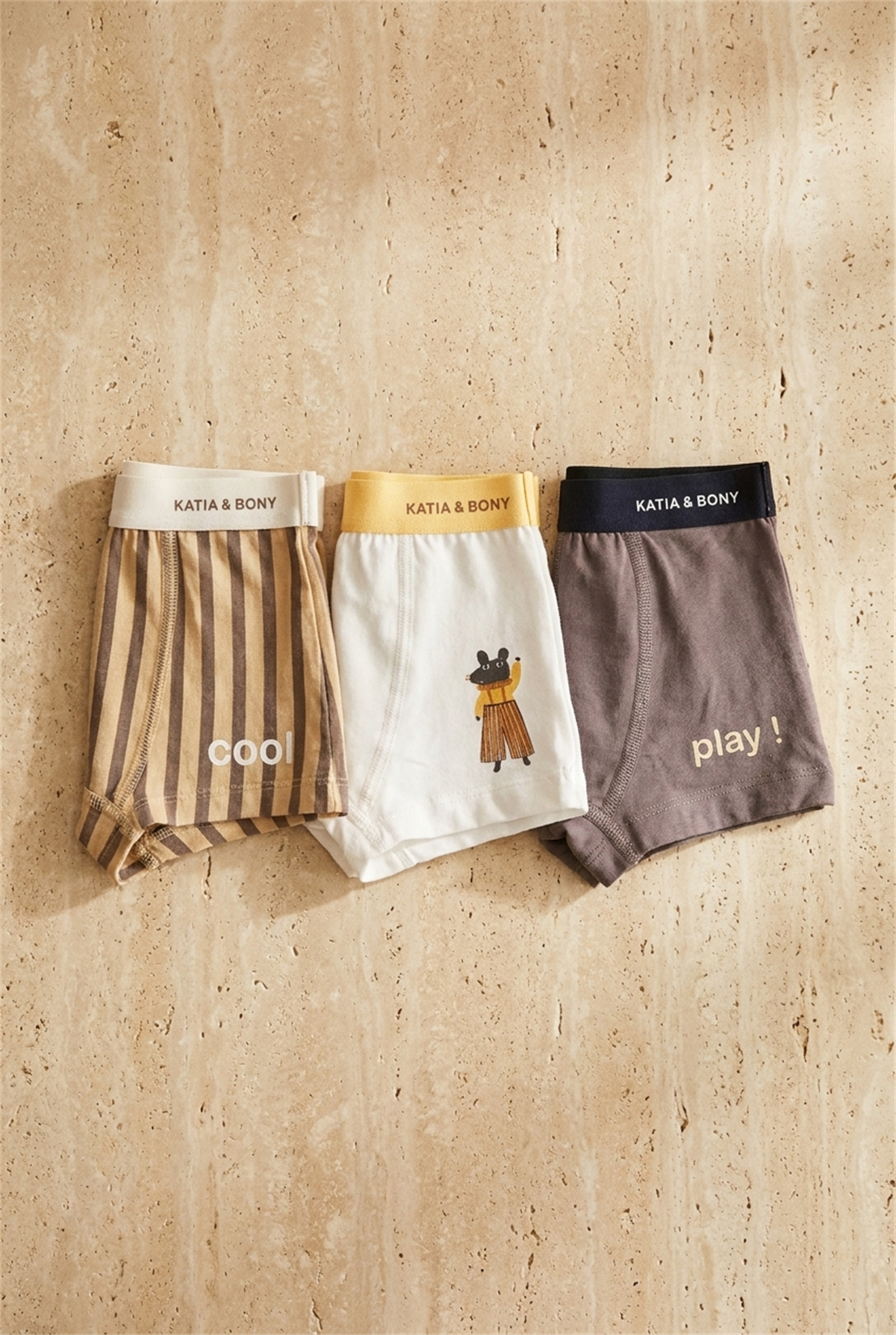 3Pck Mouse Patterned Boys Boxer Wıth Box Brown