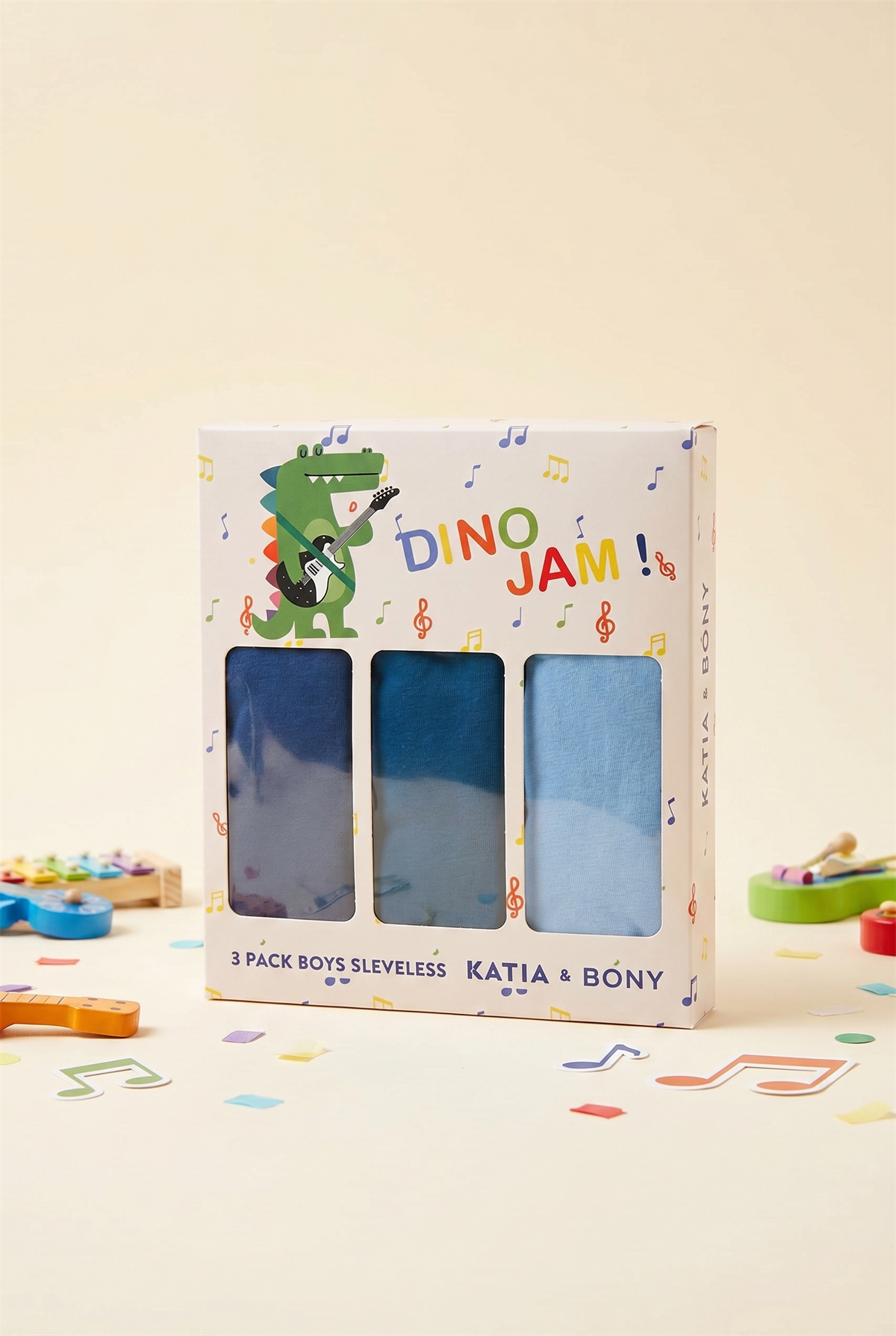 3lü Paket Timsah Desenli Erkek Çocuk Kutulu Atlet
