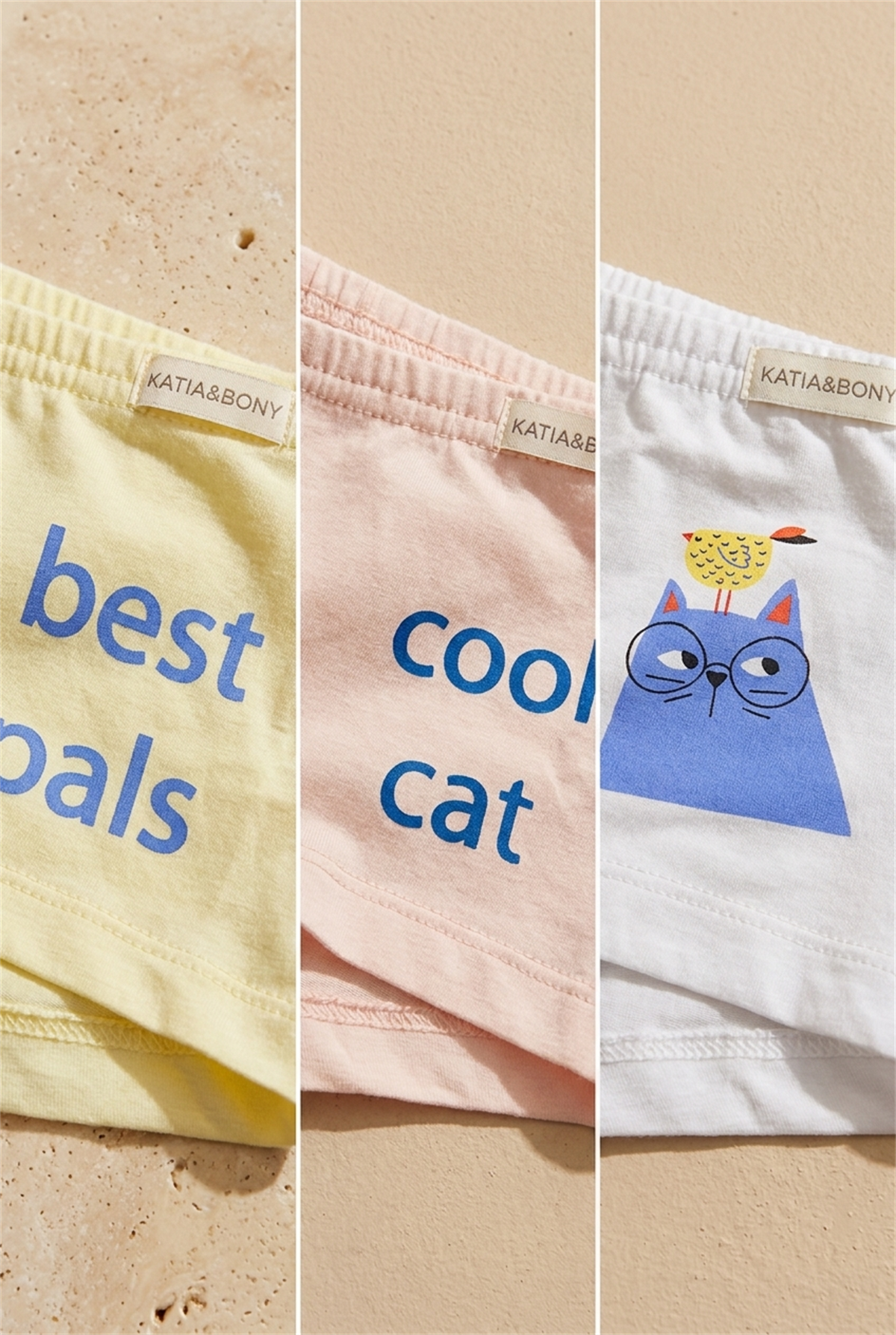3Pck Gırl Boxer Wıth Cat Boxer Pink