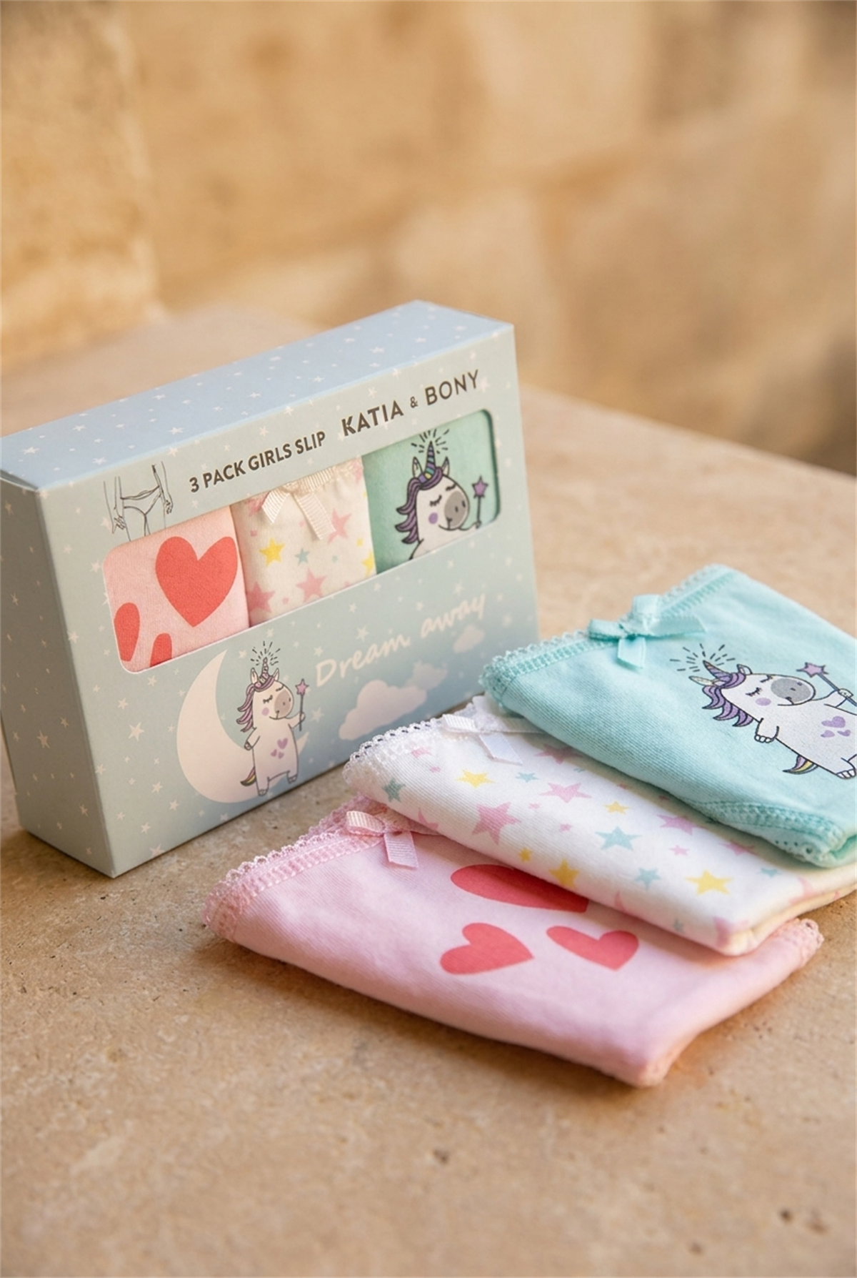 3Pck Patterned Gırls Slıp Wıth Box Green